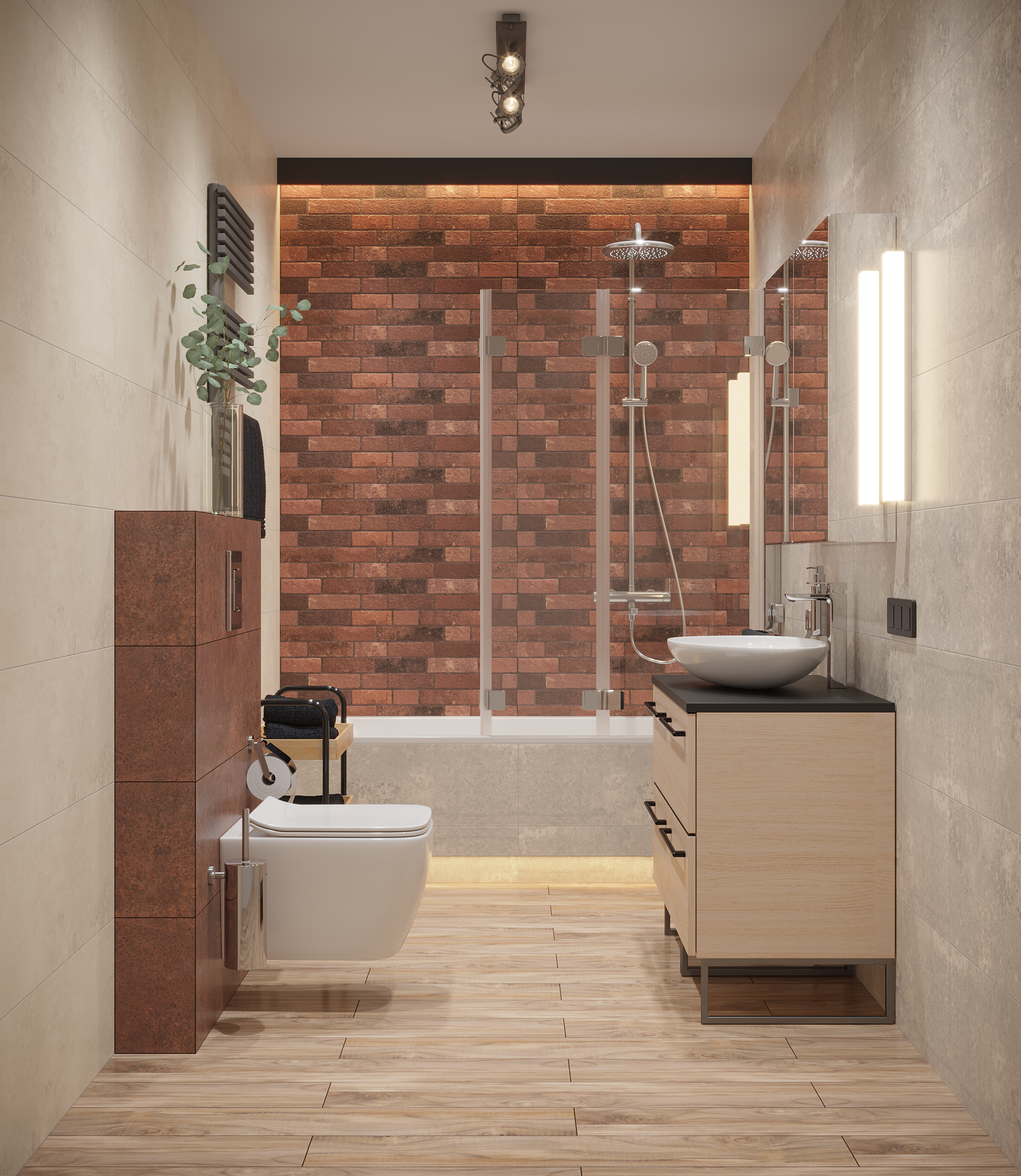 Profil do taśmy LED natynkowy 1 m czarny + zaślepki POLUX - 8