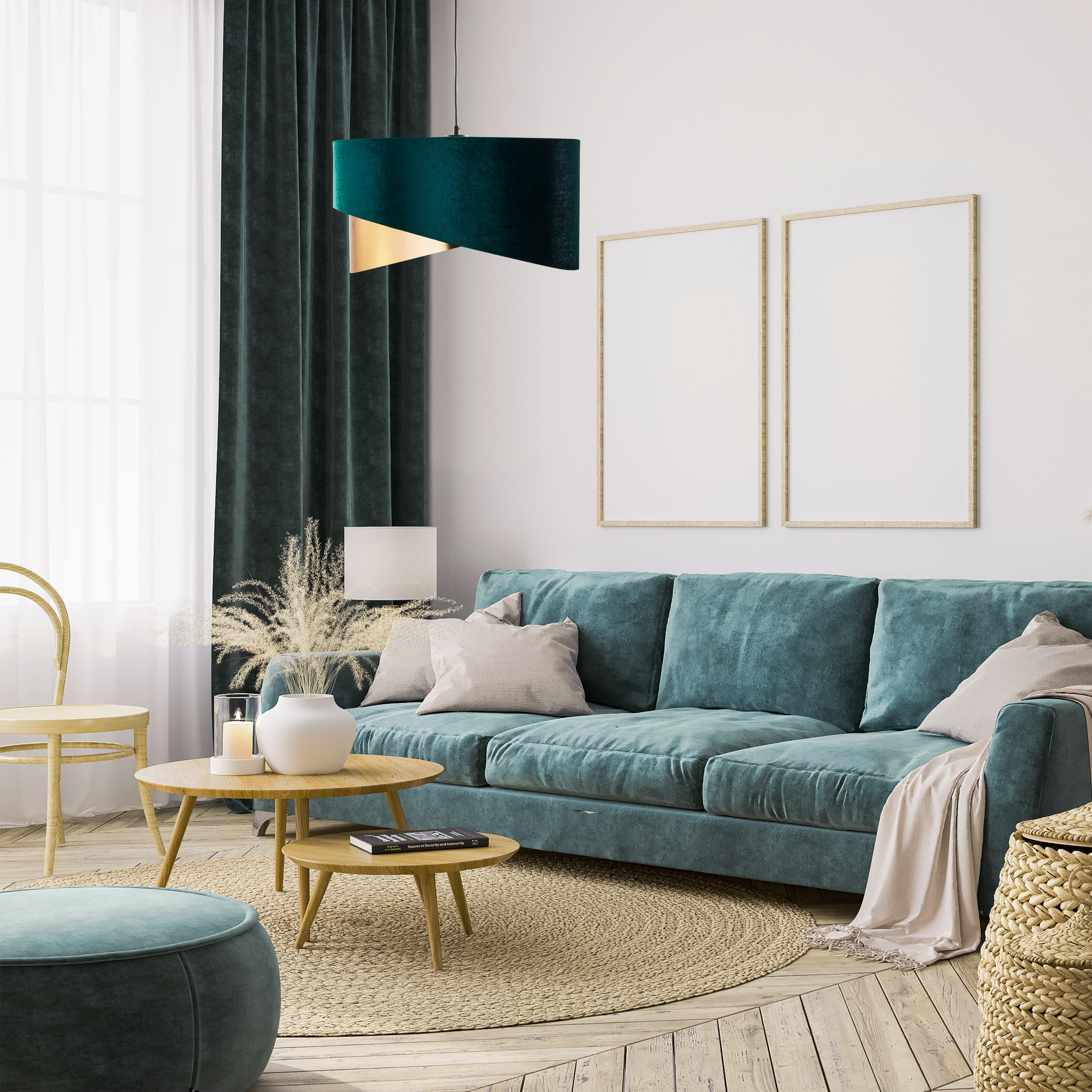 Lampa wisząca Tercio zielono-złota 3 x E27 TK Lighting - 3