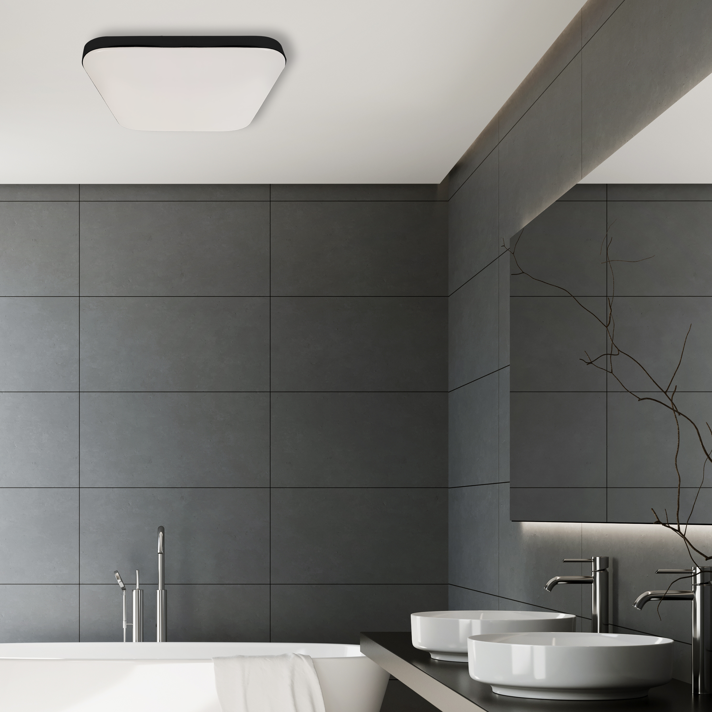 Plafon Nemo 33 cm czarny z czujnikiem ruchu 1530 lm LED Eko-Light - 2