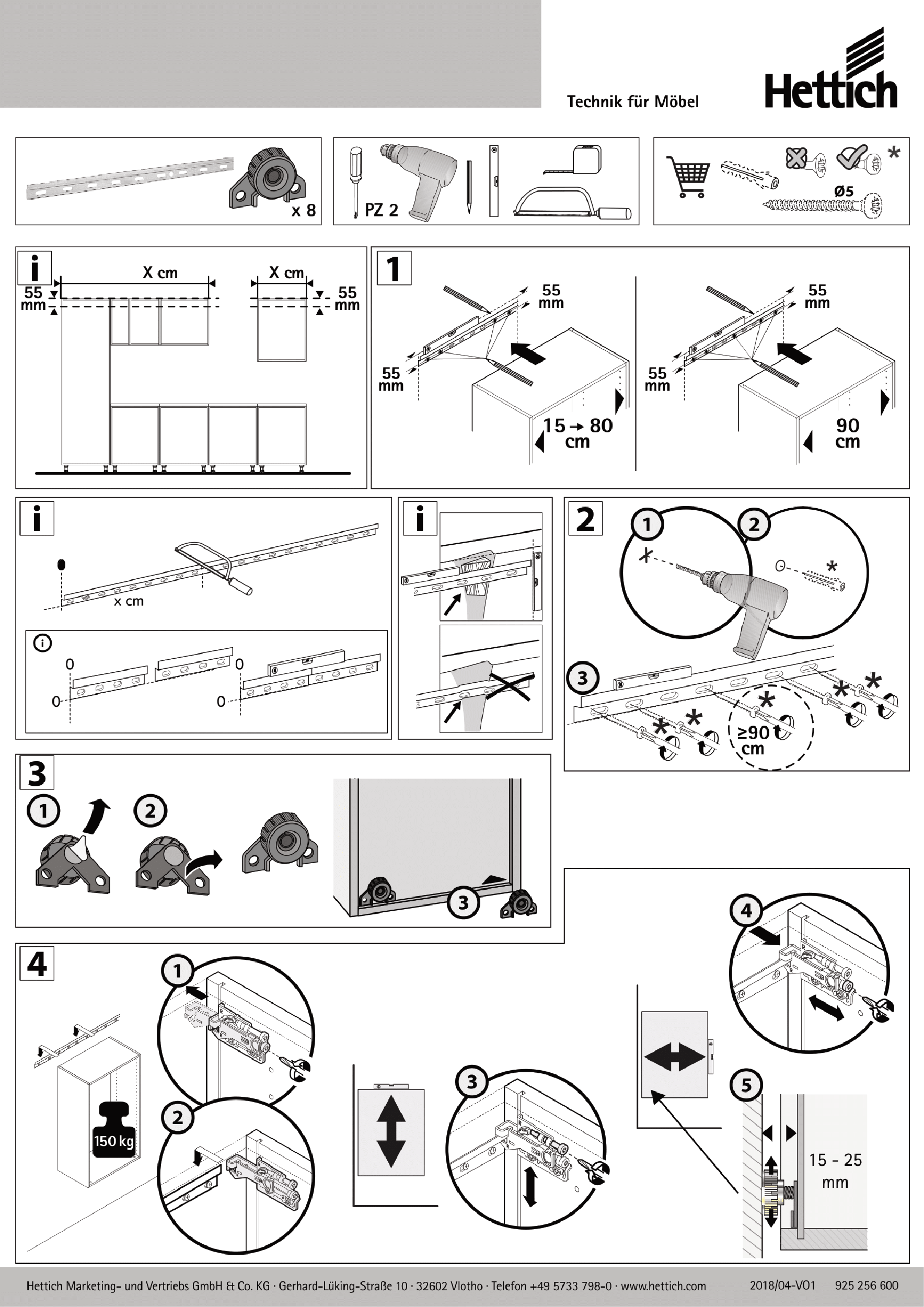 Szyna montażowa do szafek Delinia iD 200 cm Hettich - 5