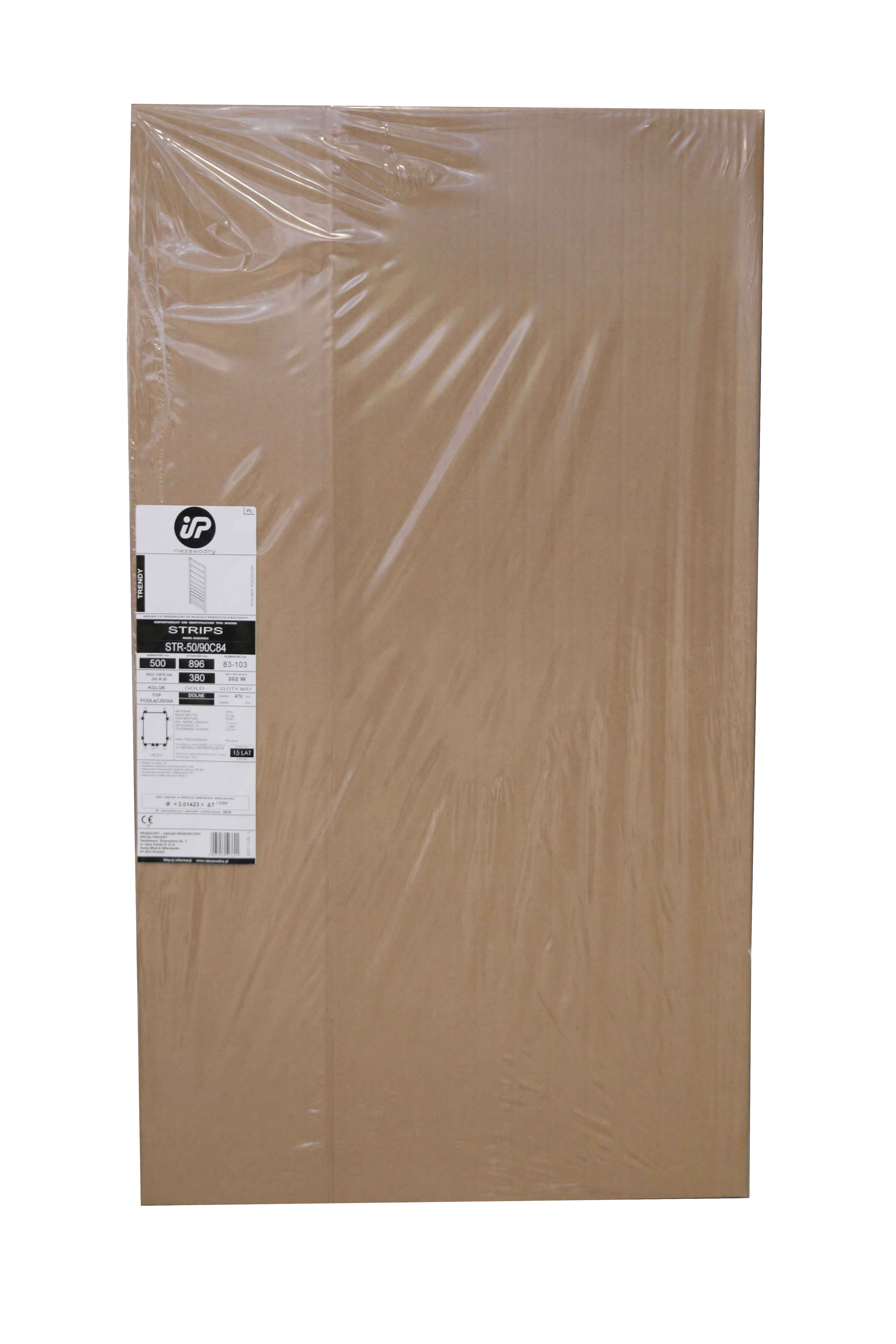 Grzejnik STRIPS 90x50 cm Złoty 369W Roz 47cm 5 Bar INSTAL PROJEKT - 3