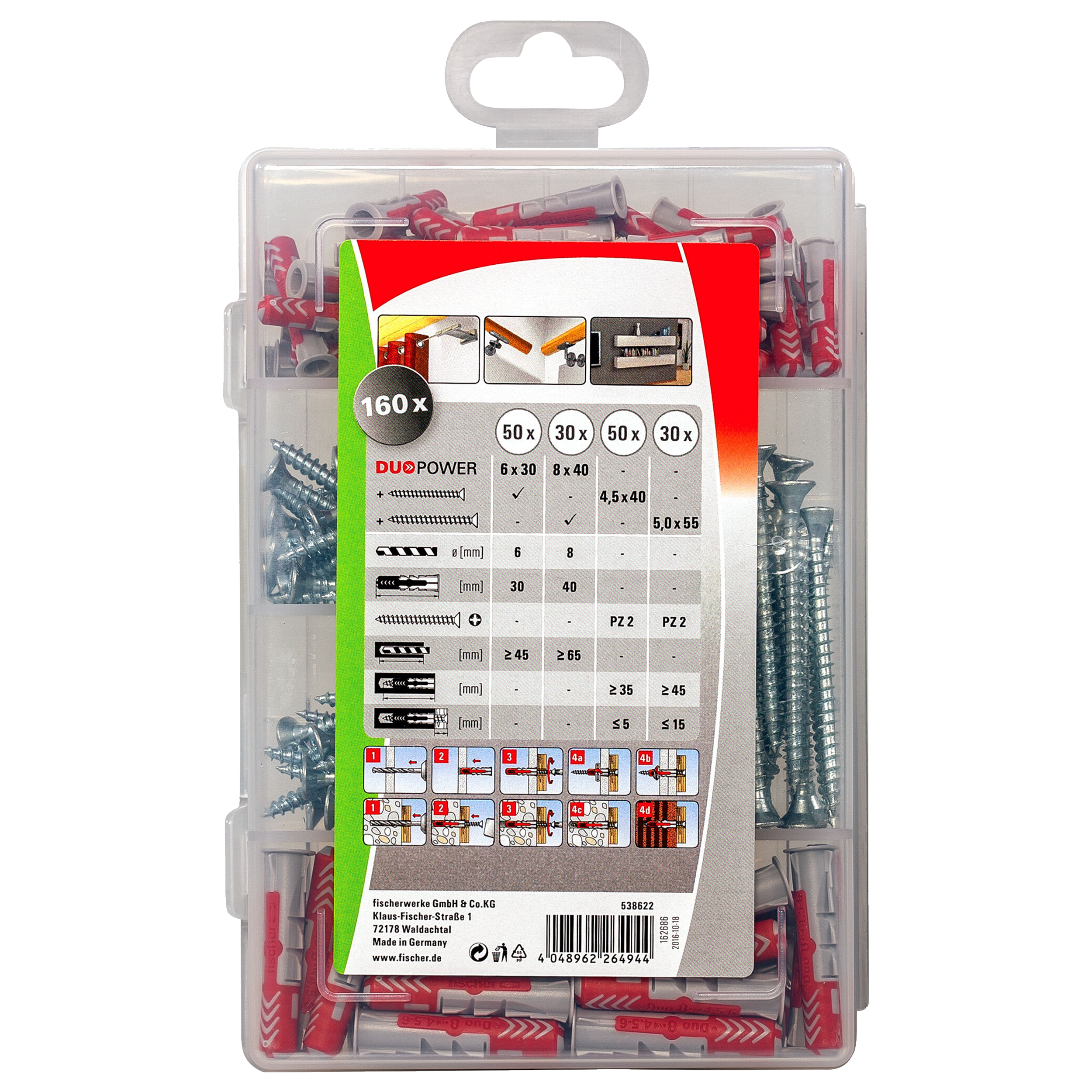 Zestaw kołków rozporowych Profibox Duopower 80 + 80 szt. Fischer - 2