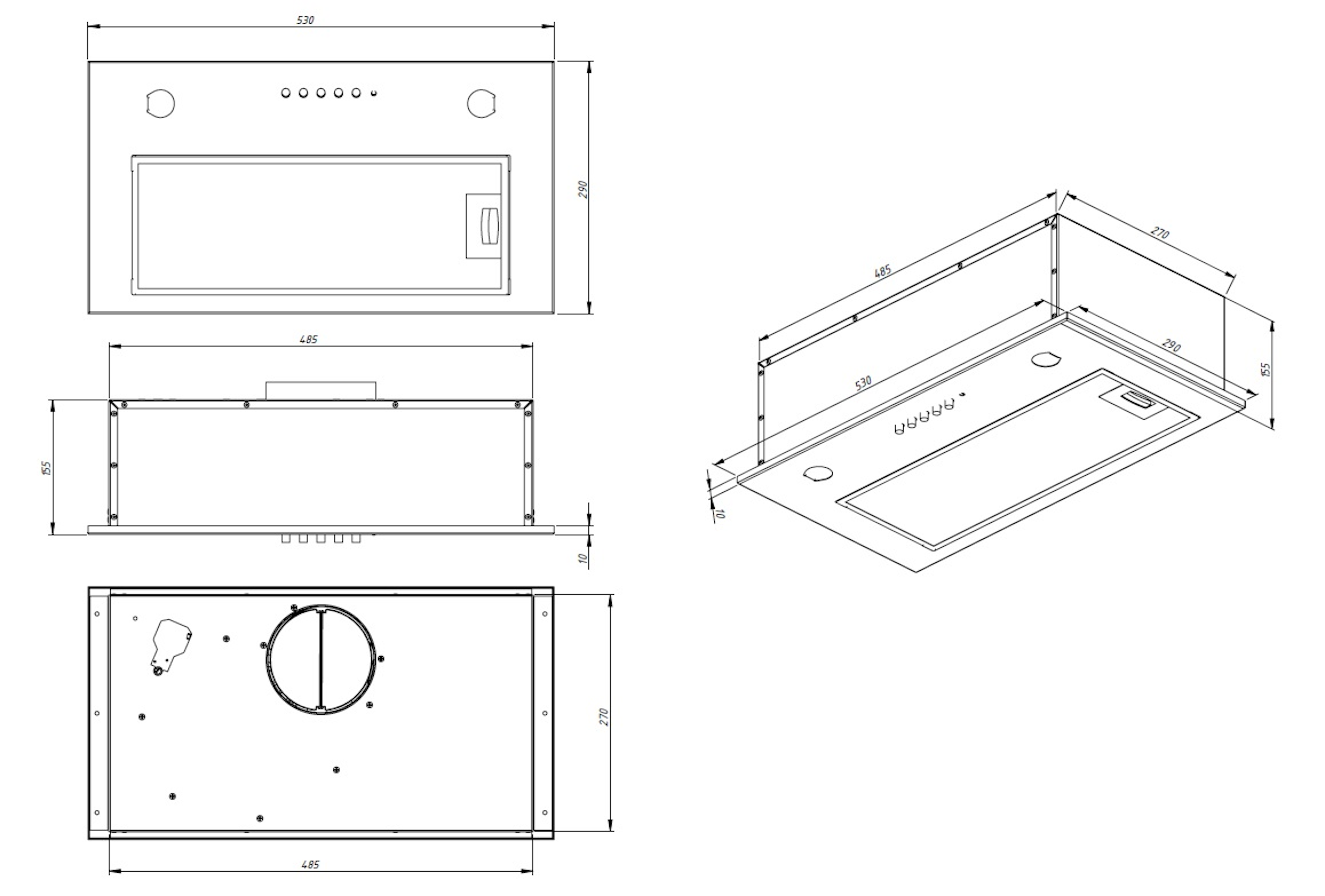 Okap podszafkowy WK-7 Micra inox 60 cm Akpo - 2