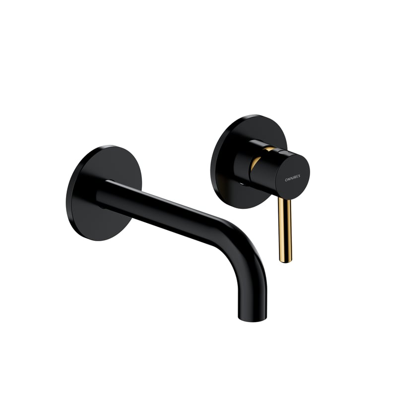 Bateria umywalkowa podtynkowa półmat czarno-złota Simplon Omnires