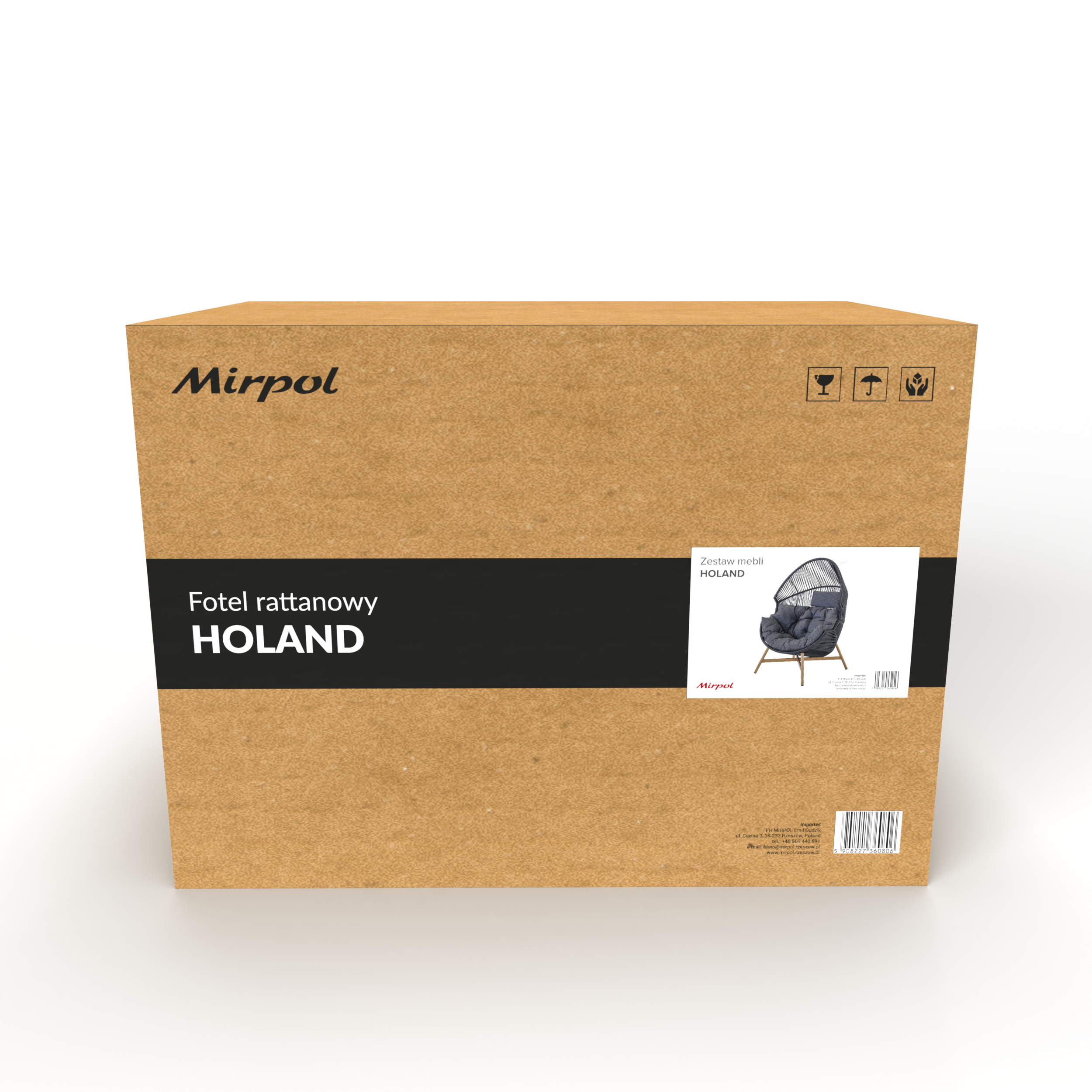 Fotel ogrodowy Holand kokon czarny - 12
