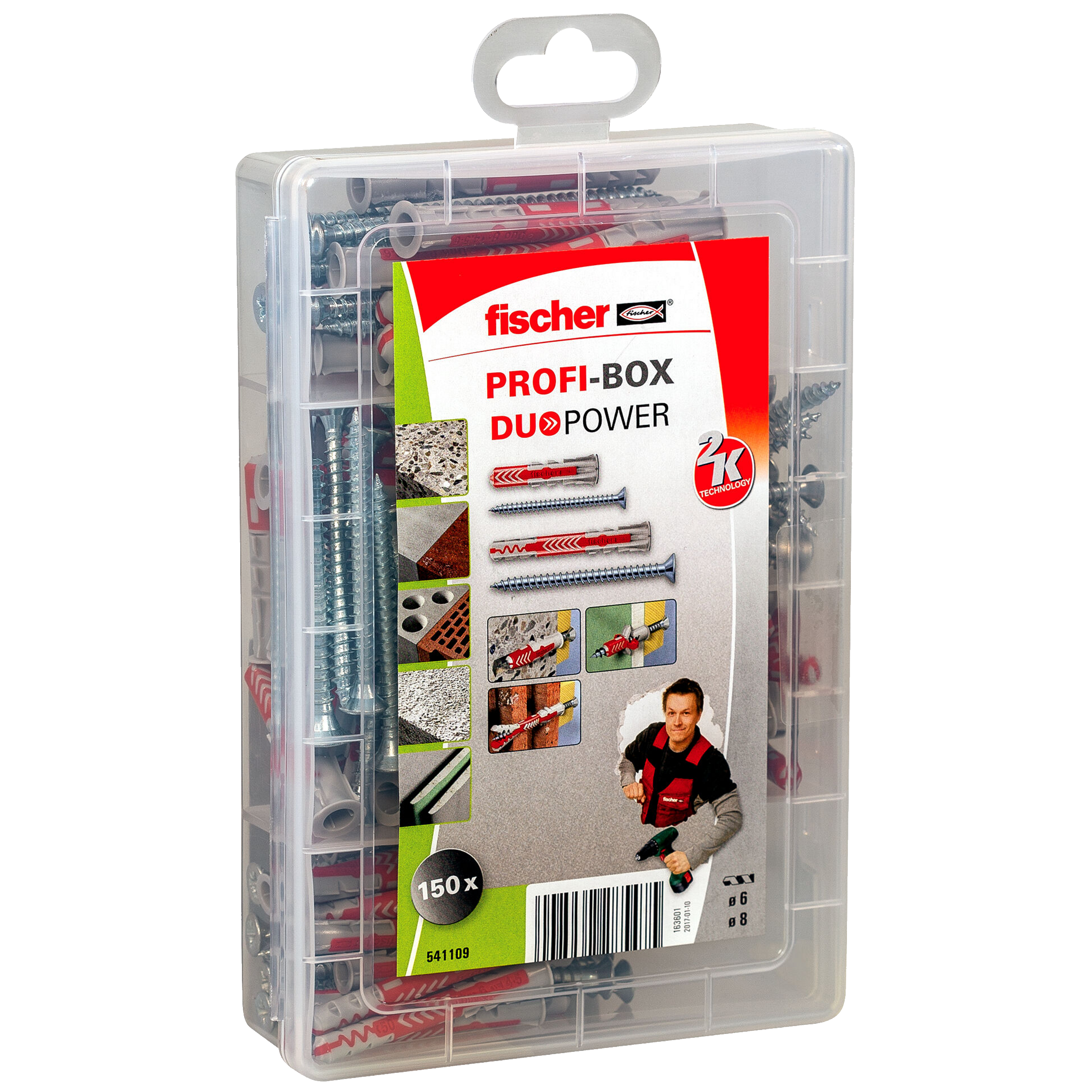 Zestaw kołków rozporowych Profibox Duopower 75 + 75 szt. Fischer