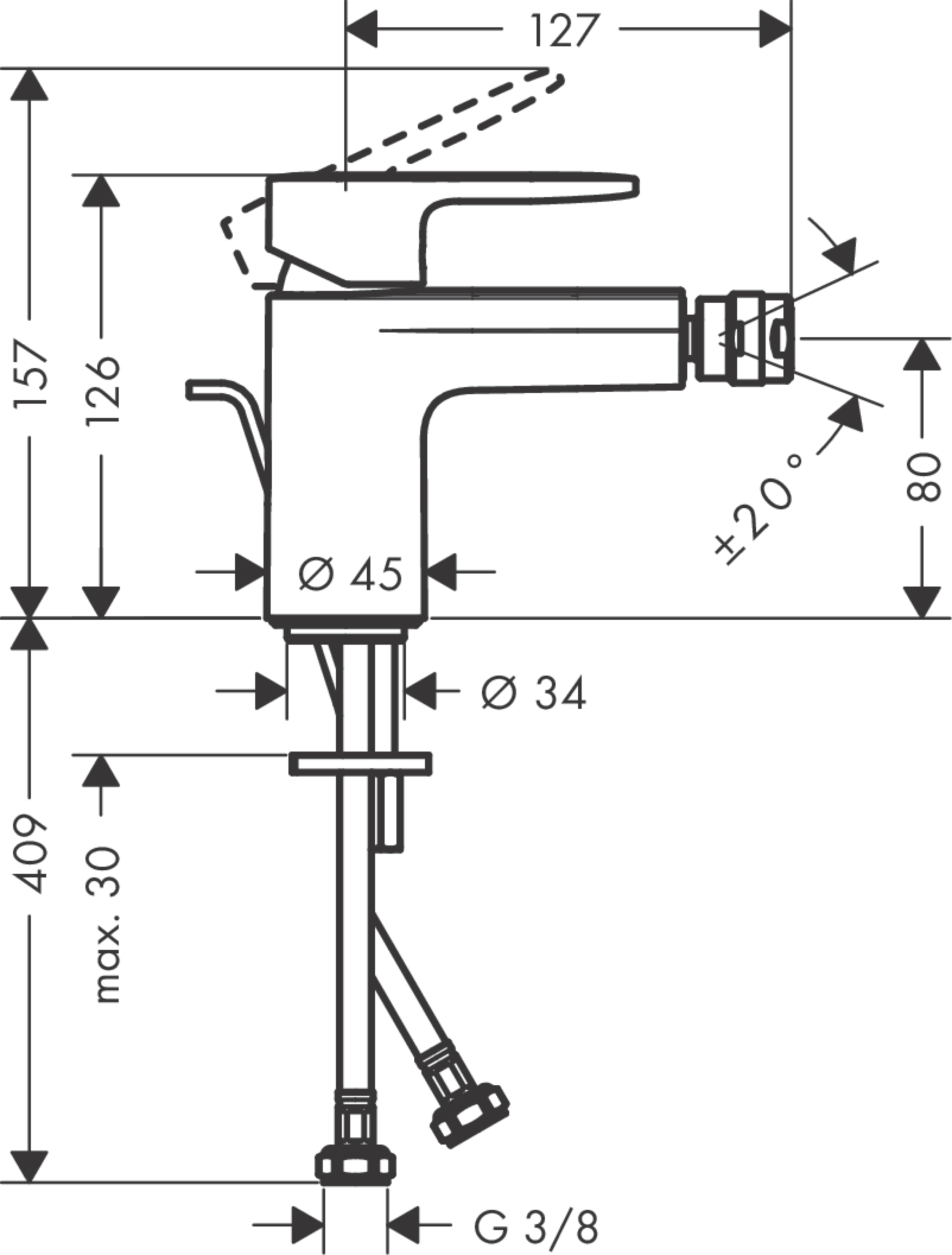 Bateria bidetowa chrom Blend Hansgrohe - 2