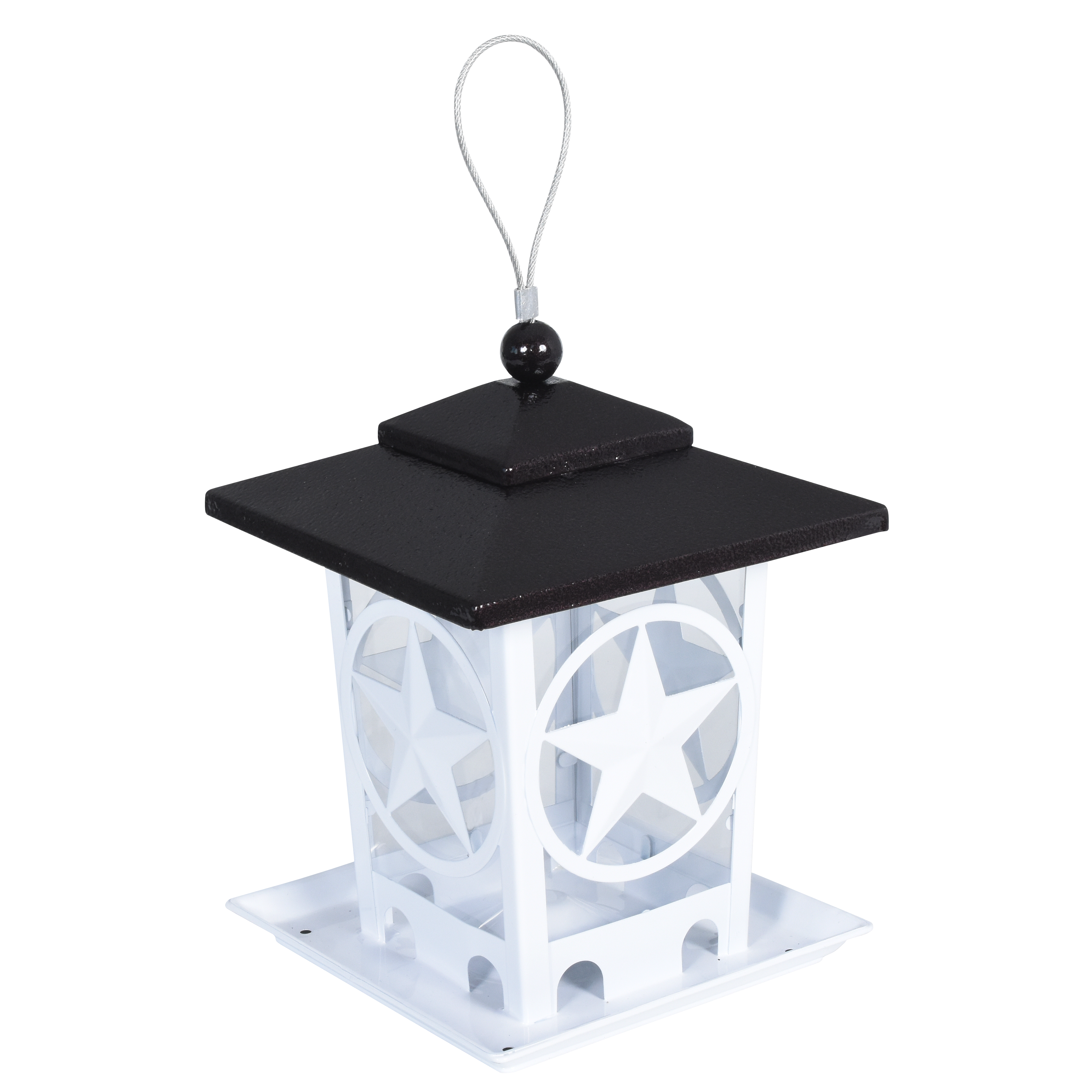 Karmnik dla ptaków 20x20x27cm metalowy domek biały