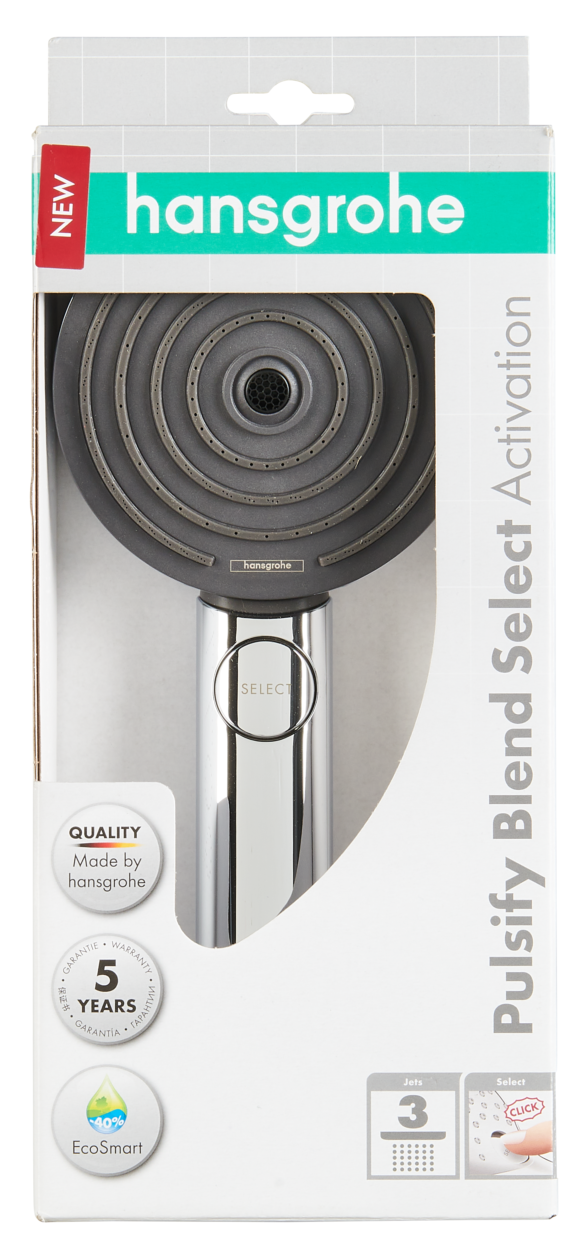 Alcachofa de ducha HANSGROHE Pulsify Blend cromo con 3 funciones - 15