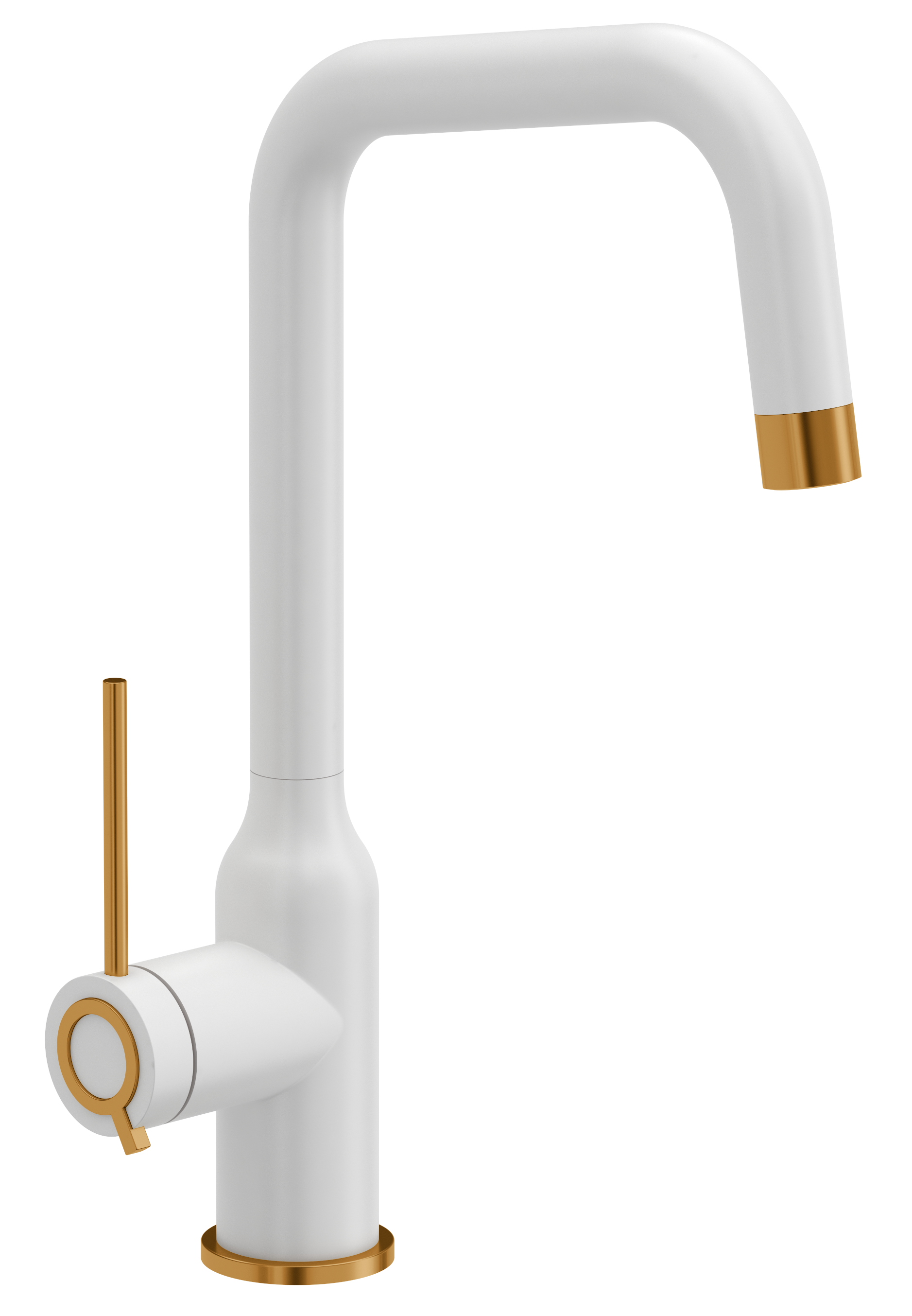 Bateria kuchenna Natalie Biała Miedź wylewka U 34 cm Quadron