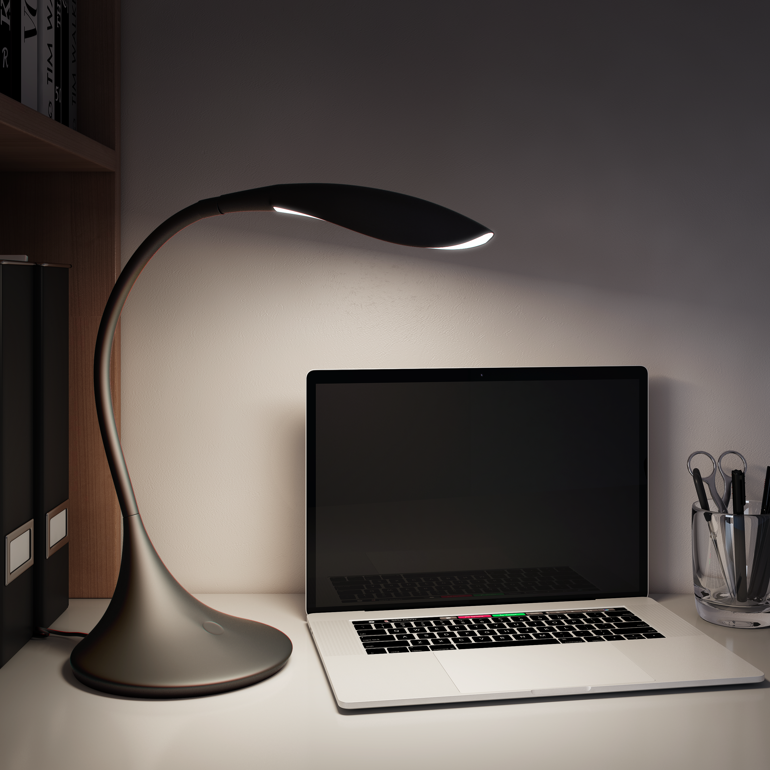 Flexo led inspire pico negro 4.5w 3000k con 3 intensidades y usb
