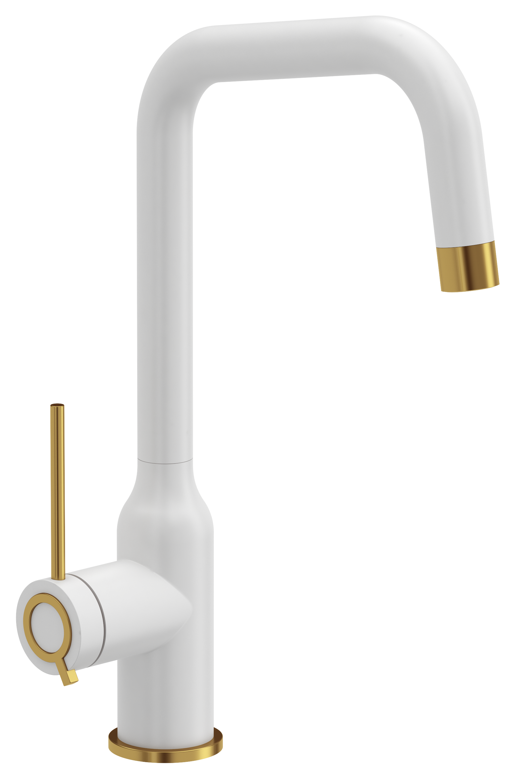 Bateria kuchenna Natalie Biało Złota wylewka U 34 cm Quadron