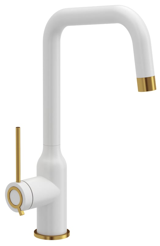 Bateria kuchenna Natalie Biało Złota wylewka U 34 cm Quadron