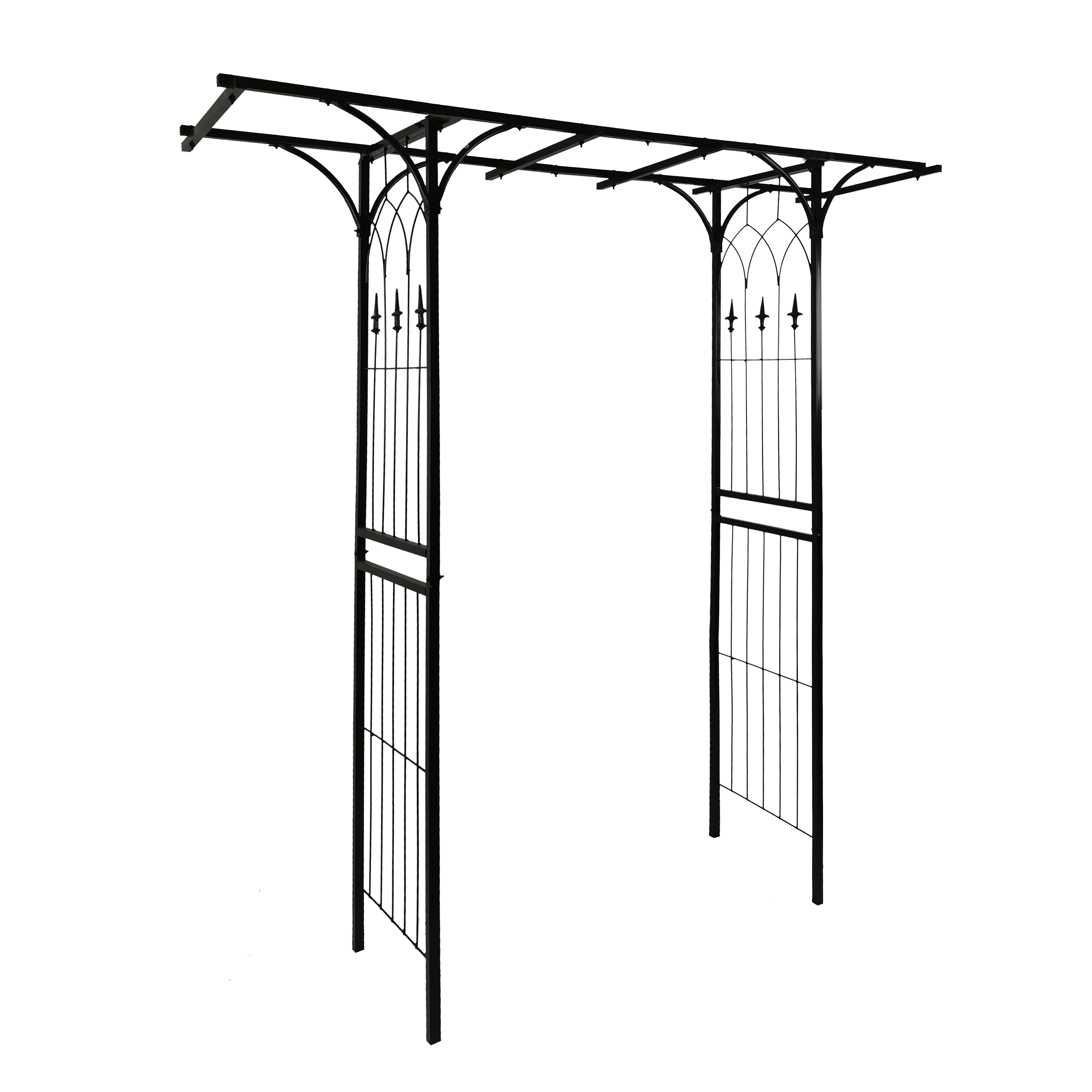 Pergola ogrodowa 200x52x206 cm prosta metalowa Lustan