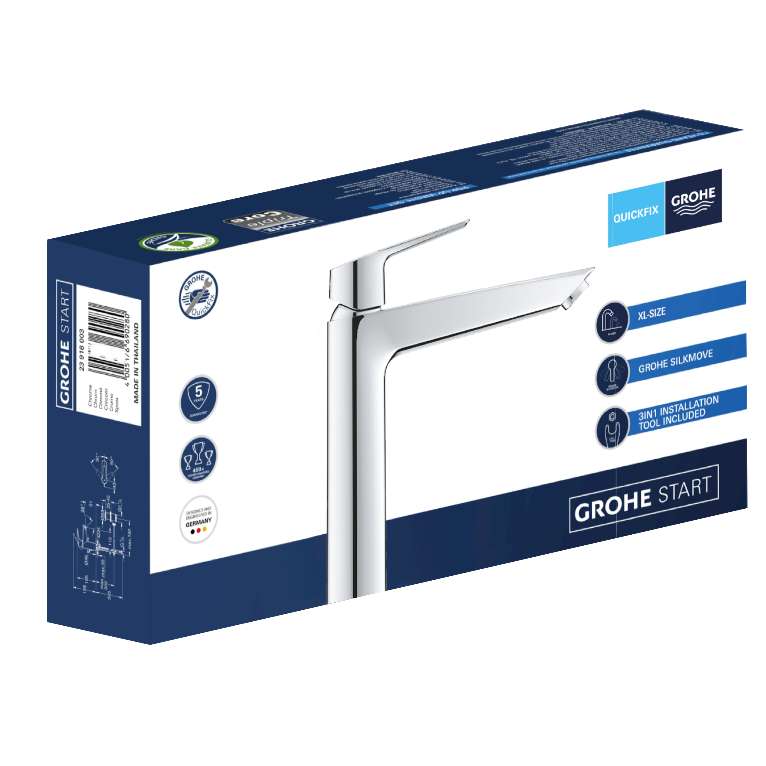 Bateria umywalkowa chrom Start 2021 QuickFix Grohe - 14