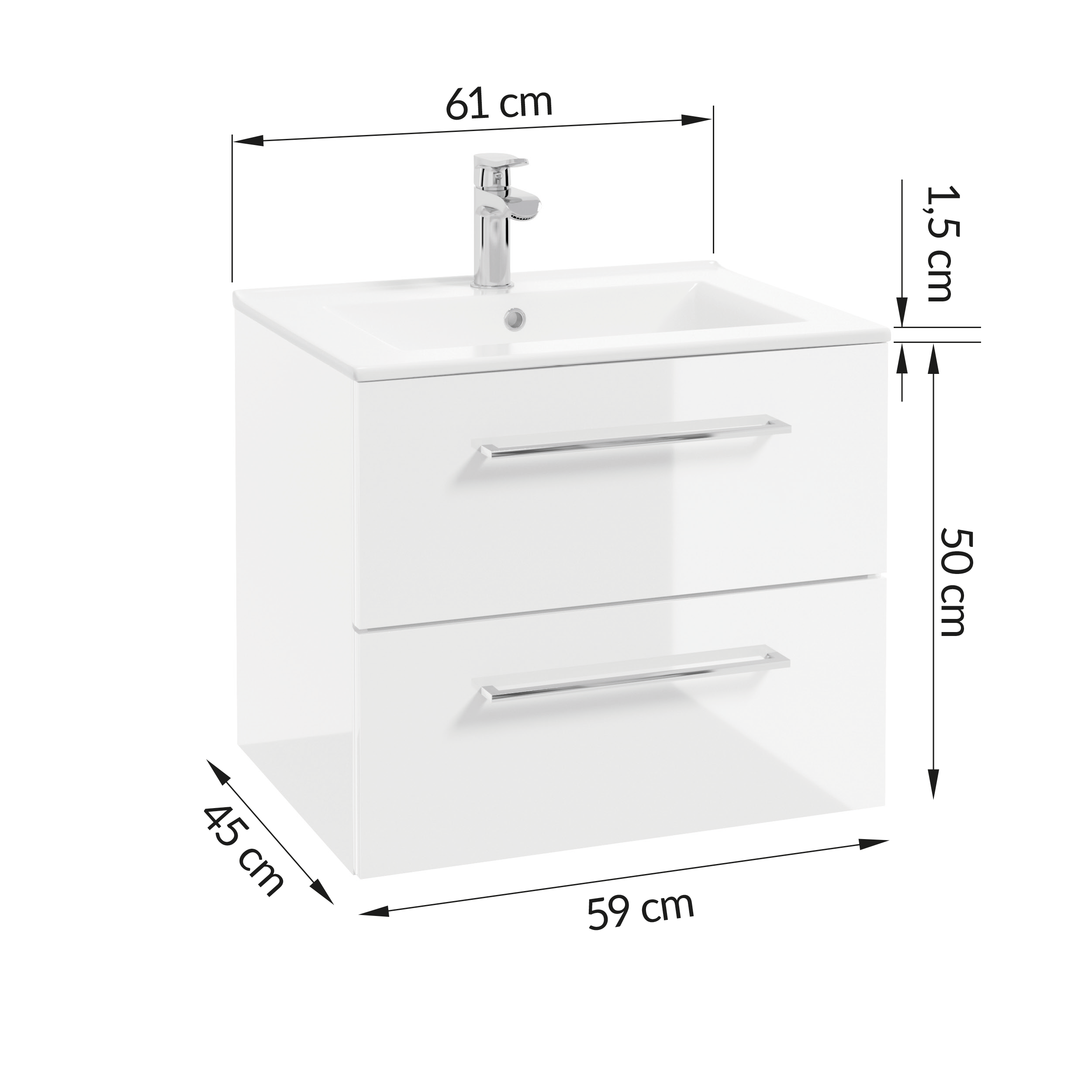 Szafka pod umywalkę Intenso 60 Sensea - 6