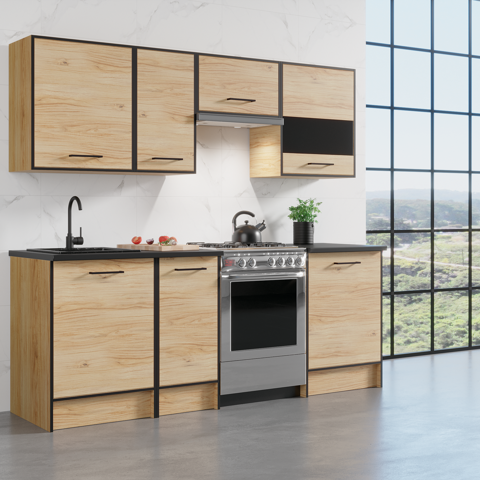 Szafka kuchenna stojąca Carballo 60 cm kolor dąb warmia - 3