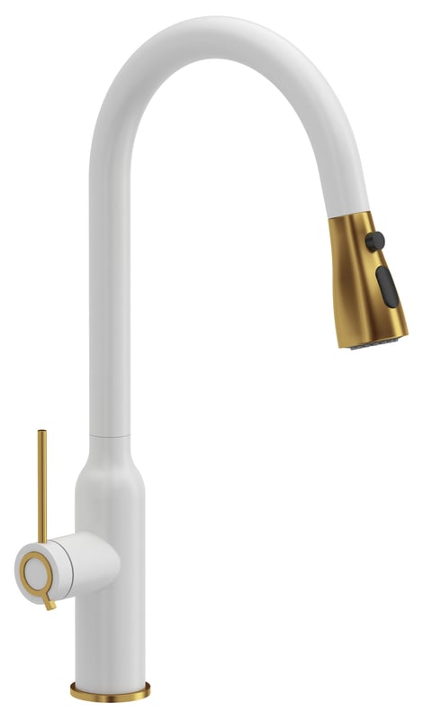 Bateria kuchenna Jessica Biało Złota wylewka U 47 cm Quadron