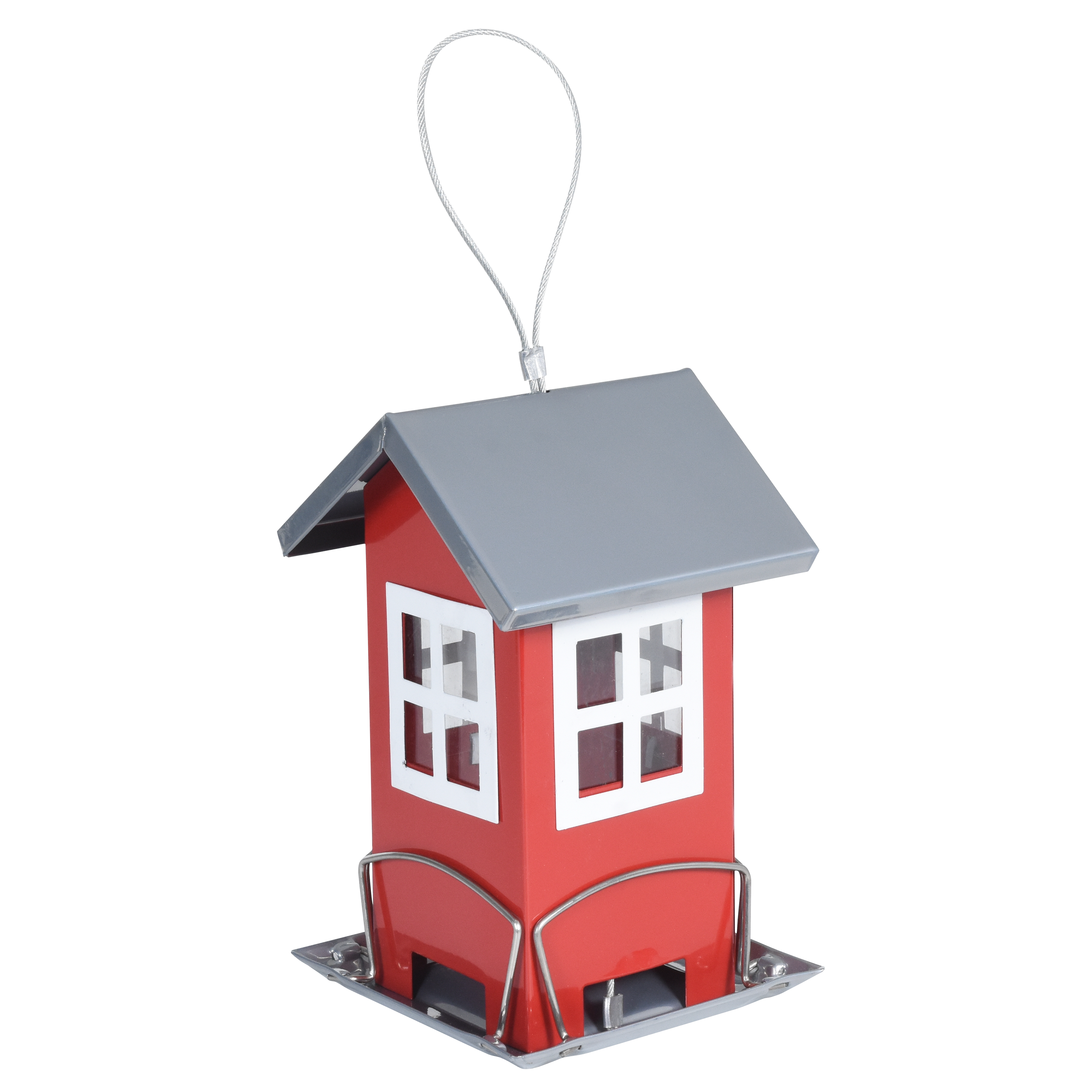 Karmnik dla ptaków 12x12x19cm metalowy domek