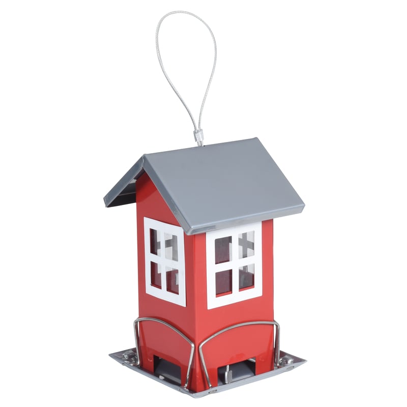 Karmnik dla ptaków 12x12x19cm metalowy domek