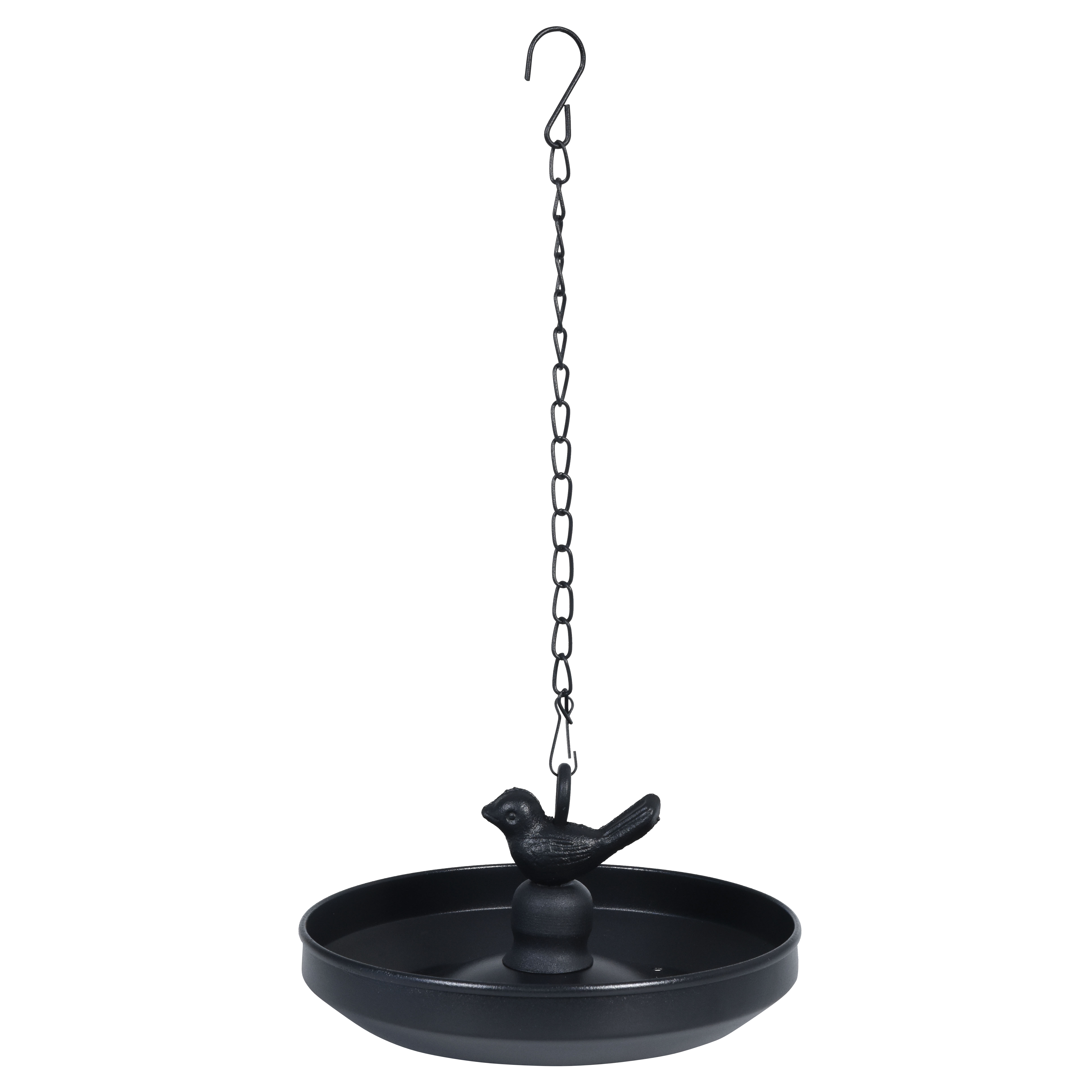 Karmnik dla ptaków 17.5x17.5x8/33cm otwarty metalowy czarny