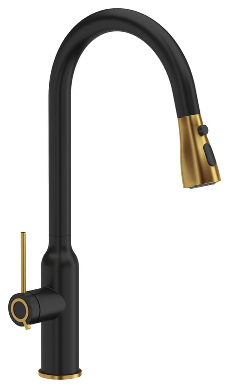 Bateria kuchenna Jessica Czarno Złota wylewka U 47 cm Quadron