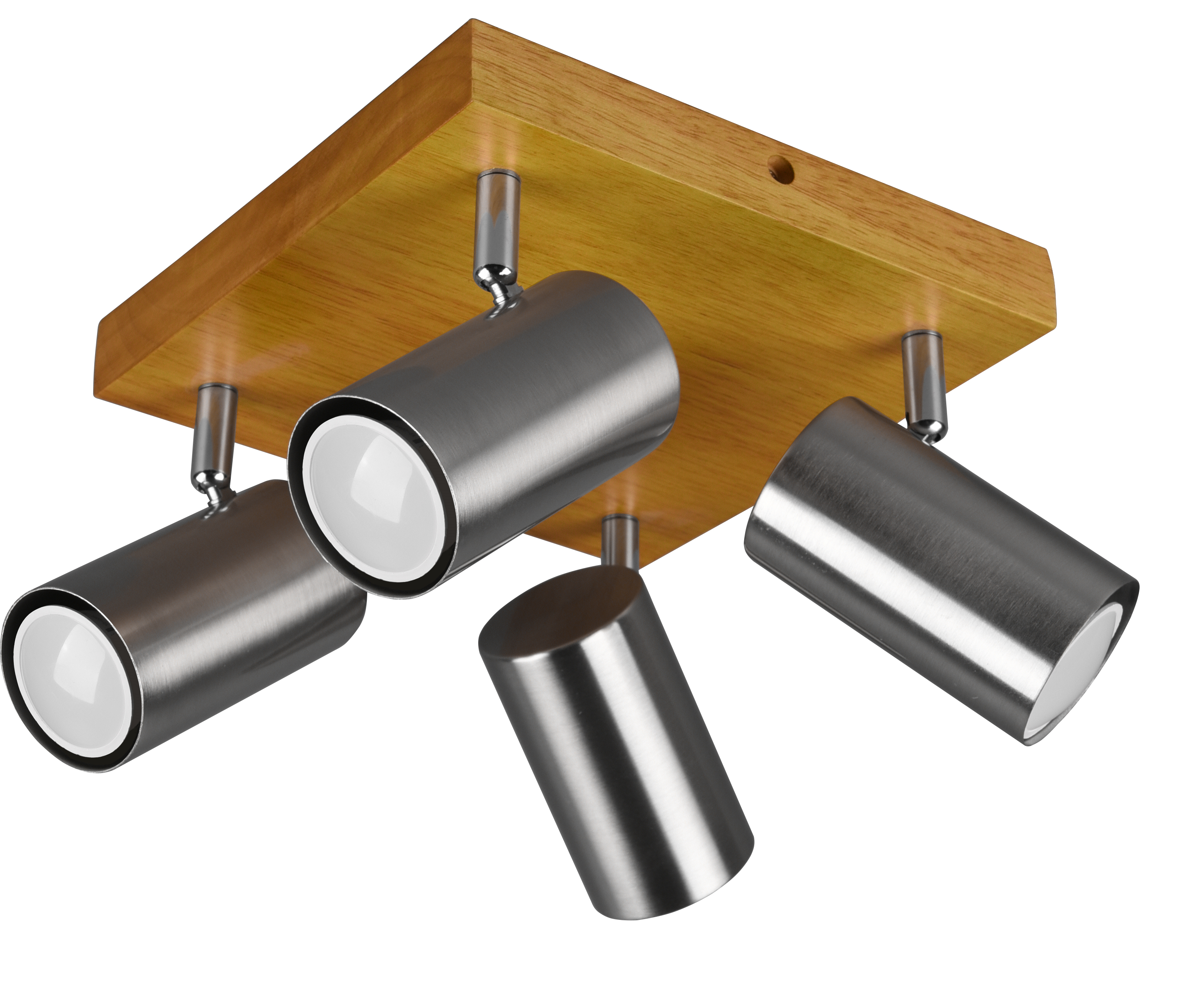 Plafon Marley srebrny z drewnem GU10 Trio