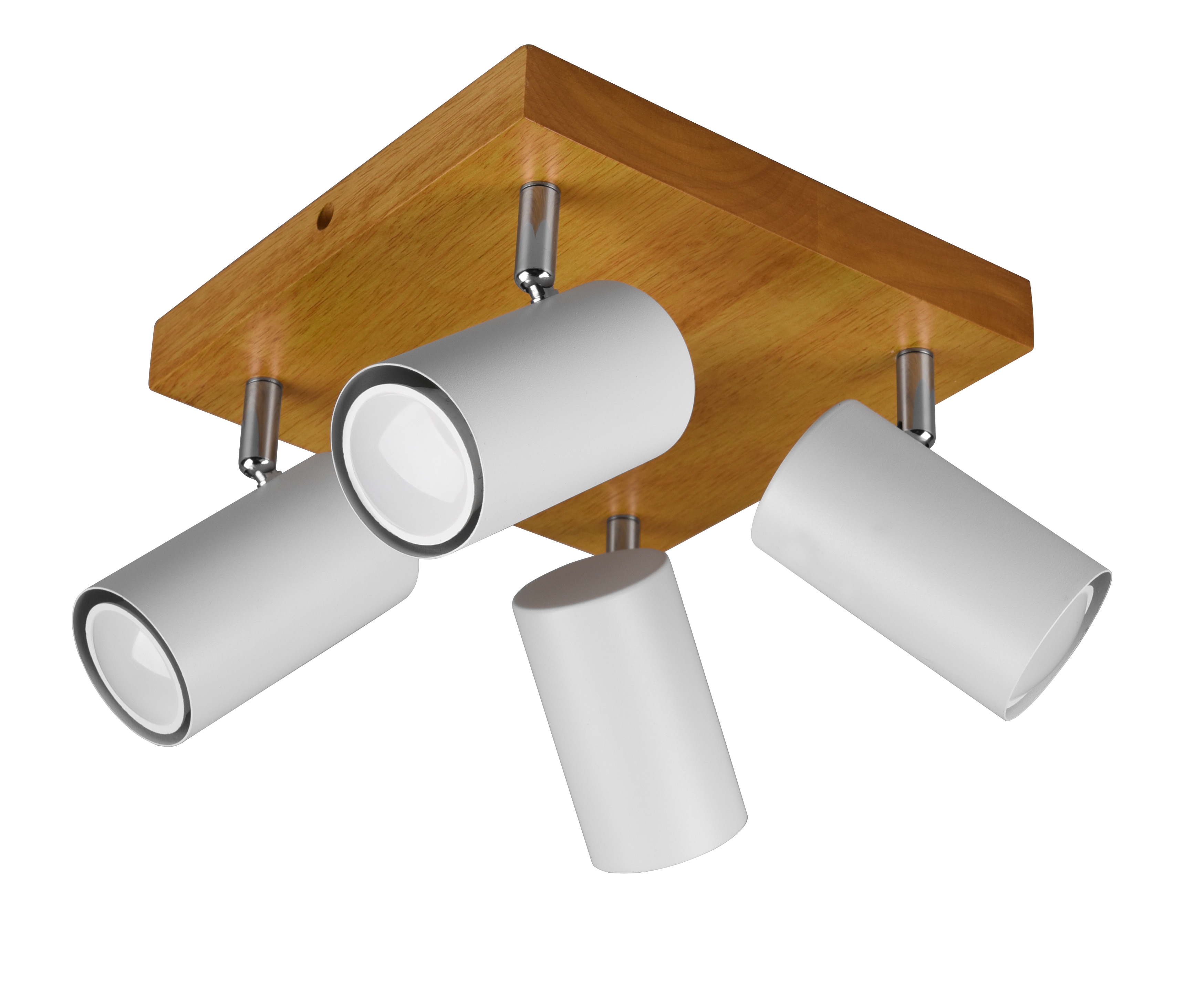 Plafon Marley biały z drewnem GU10 Trio