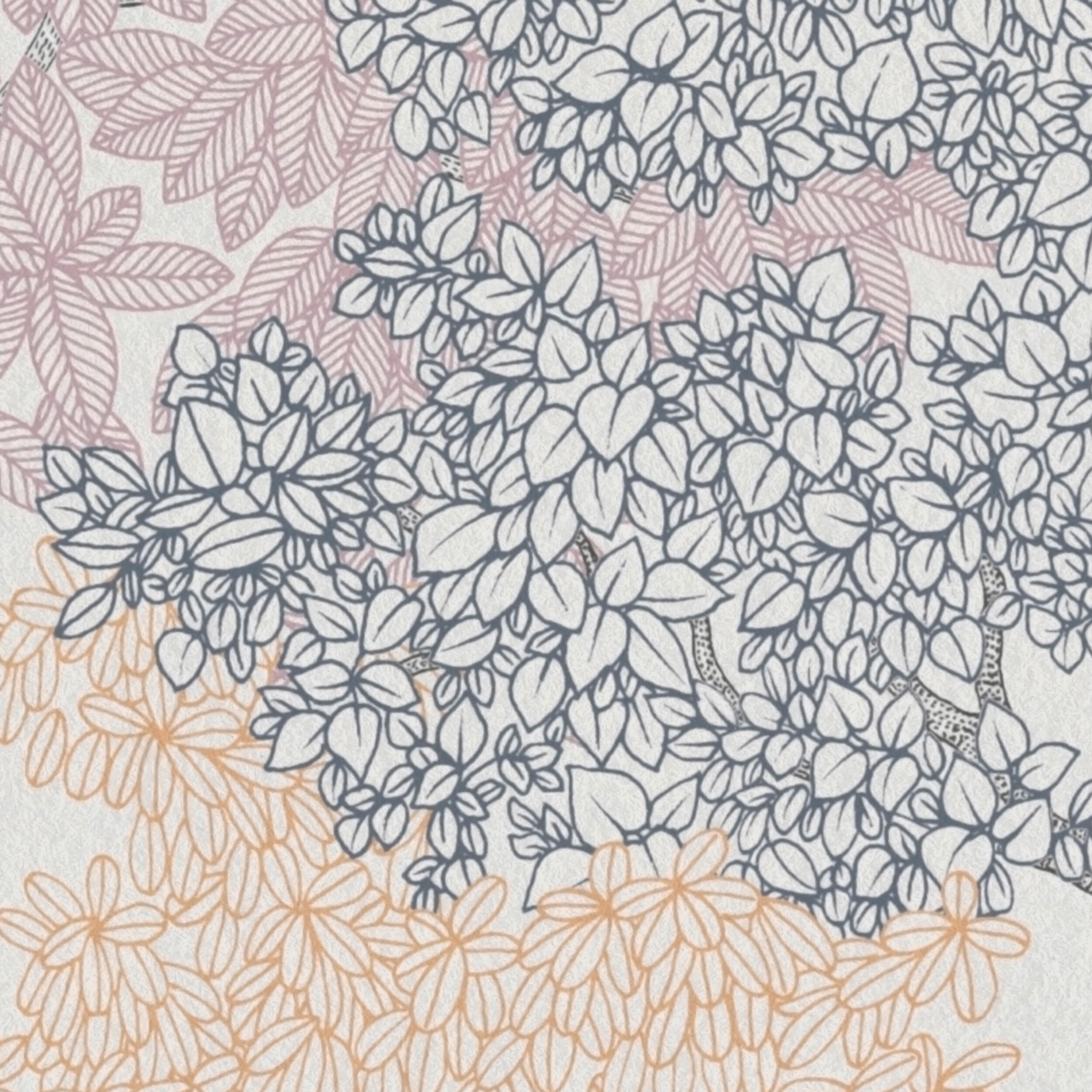 Tapeta Floral Impression 377534 beżowo-niebieska winylowa na flizelinie - 3