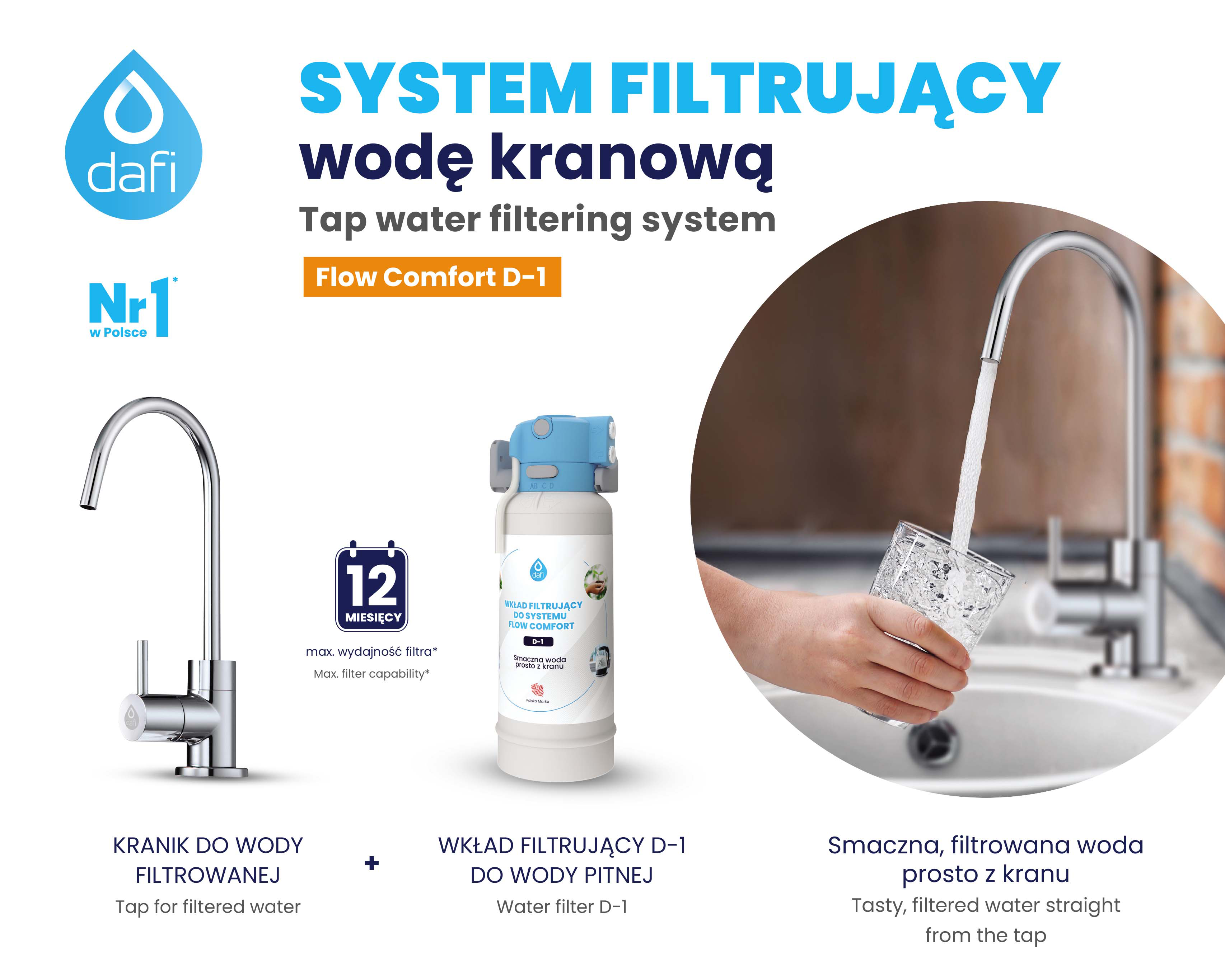 Zestaw filtrujący FLOW COMFORT PERFECT z małą wylewką DAFI - 2