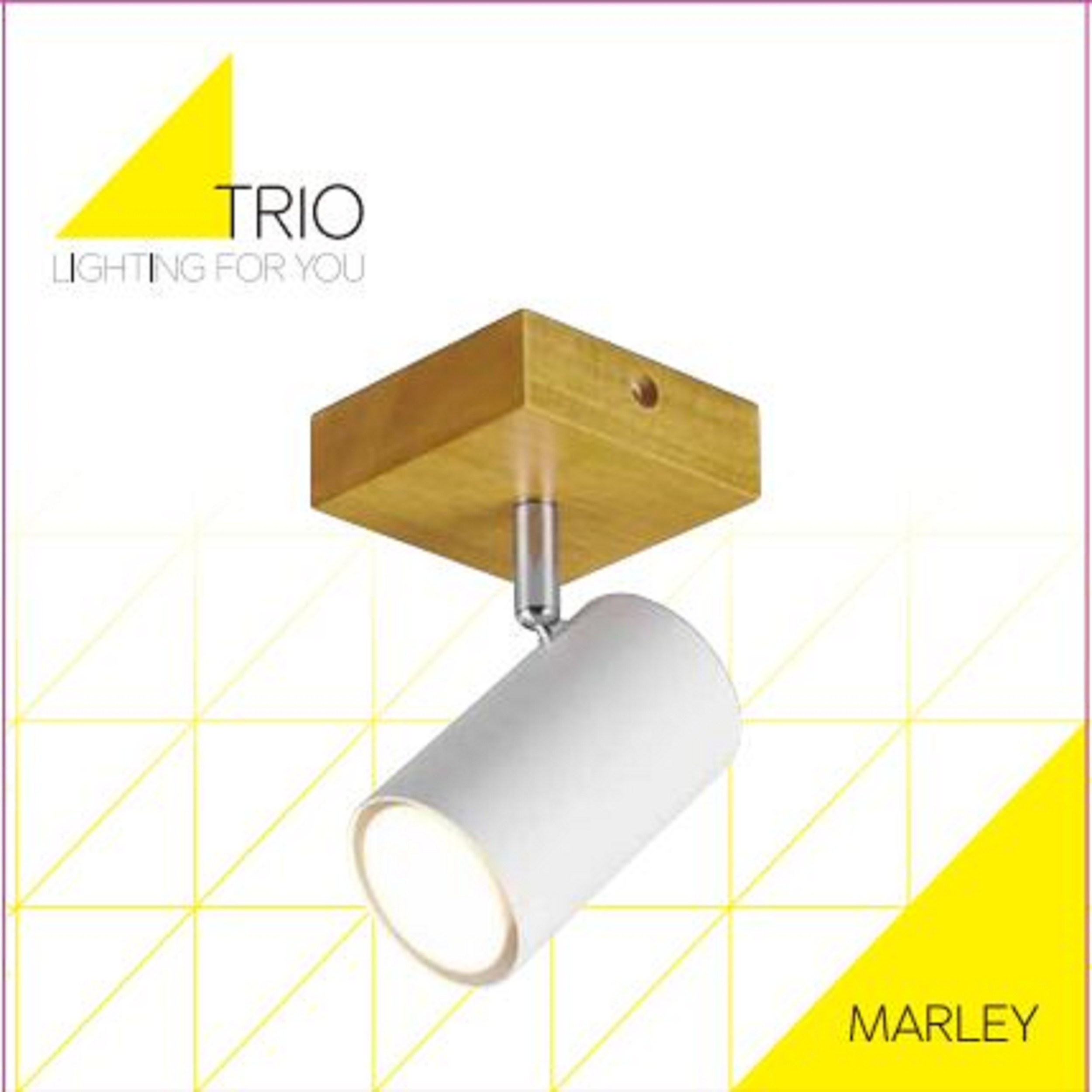 Reflektorek Marley biały z drewnem GU10 Trio - 4