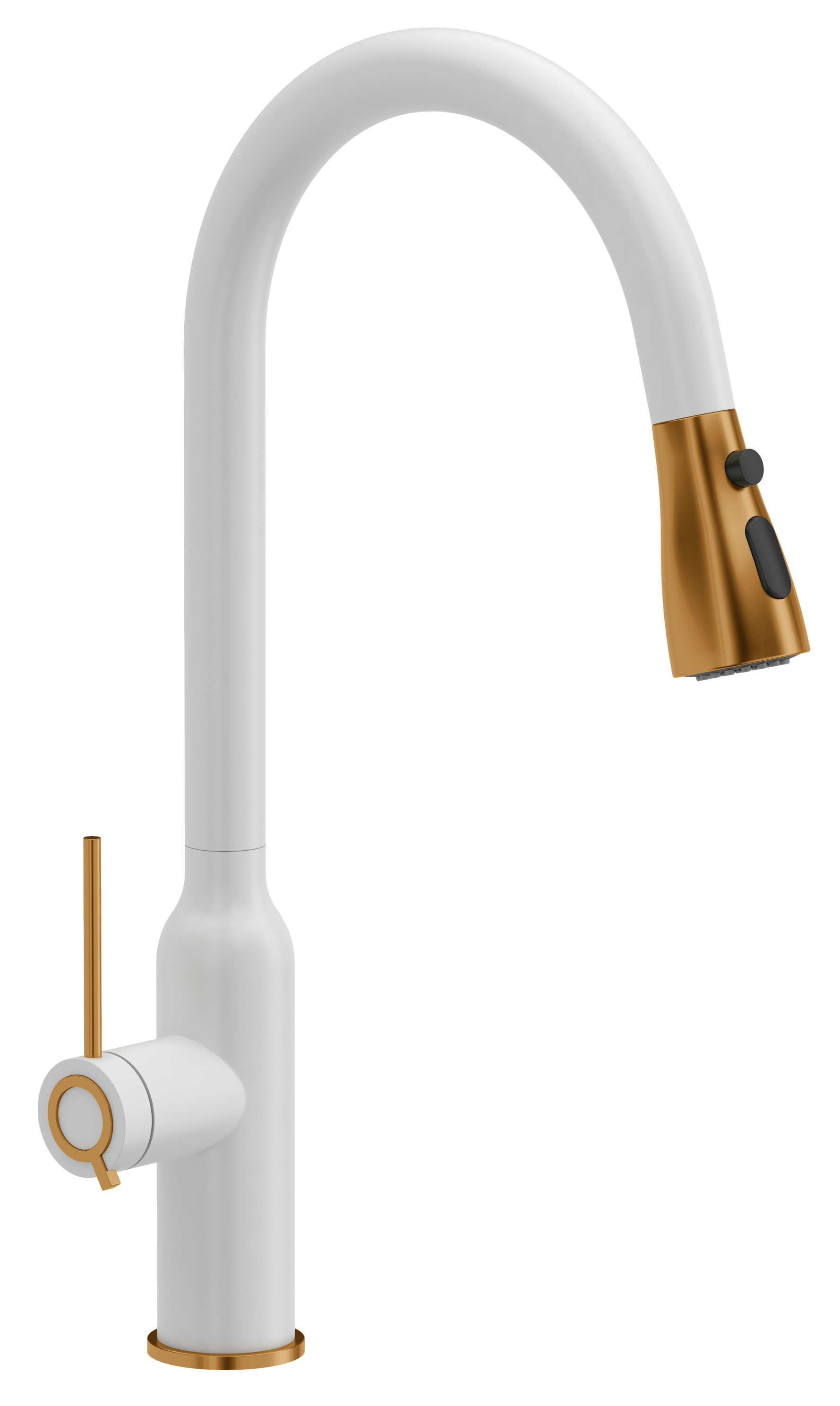 Bateria kuchenna Jessica Biała Miedź wylewka U 47 cm Quadron