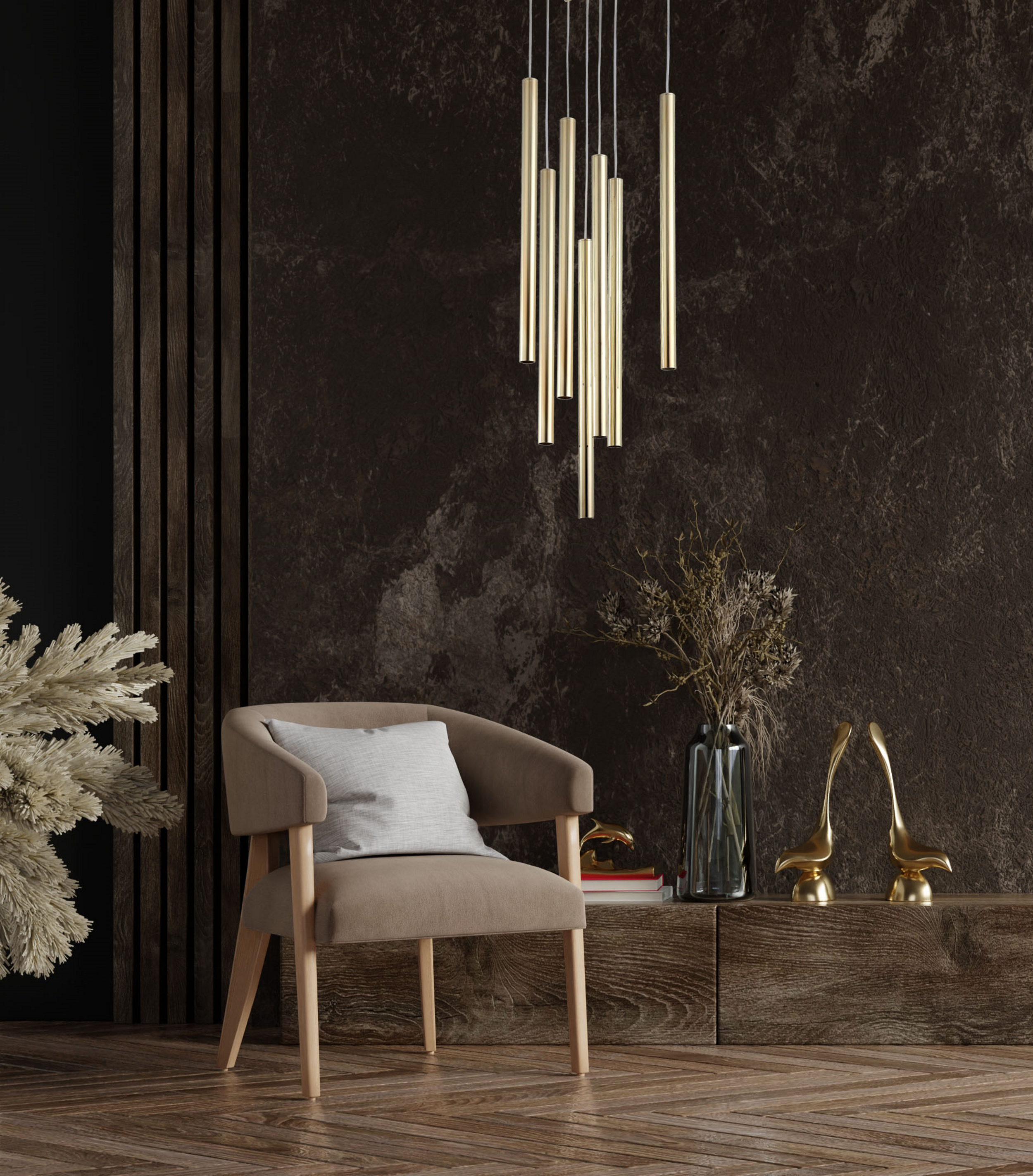 Lampa wisząca Lungo złota 7 x G9 Light Prestige - 3