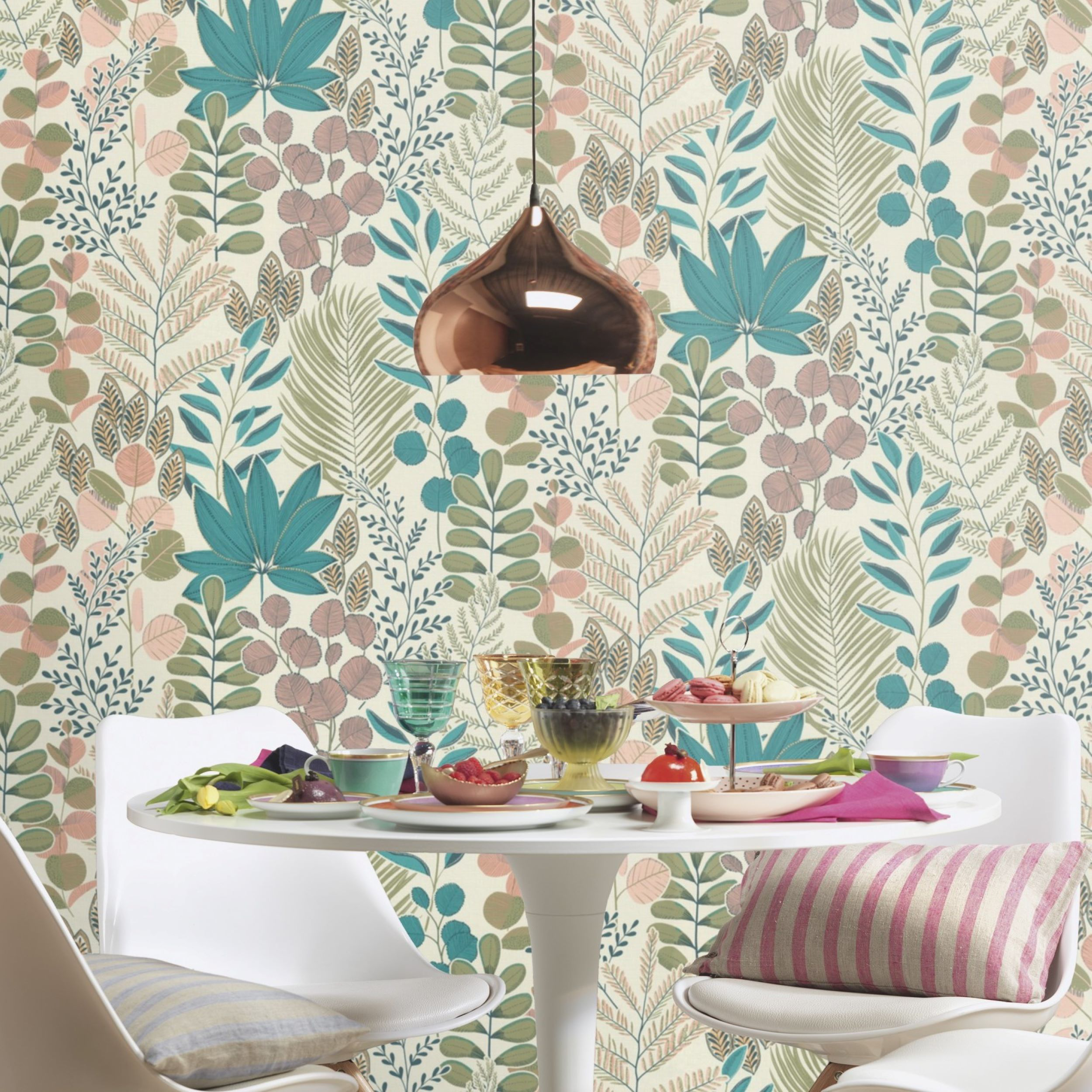 Carta da parati Pop rosa e verde, 53 cm x 10.05 m - 2