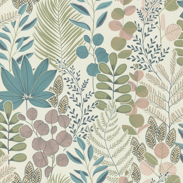 Carta da parati Pop rosa e verde, 53 cm x 10.05 m