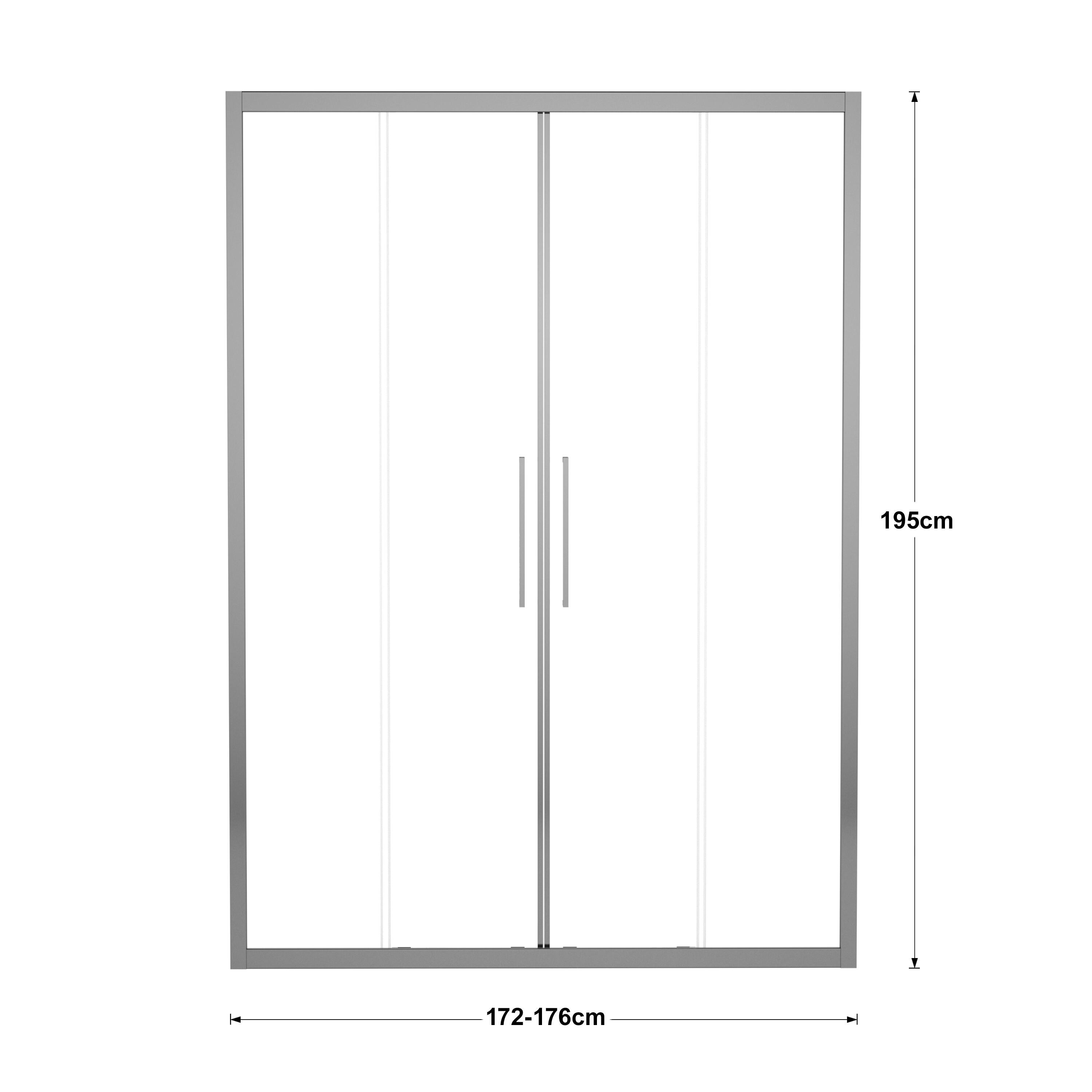 Porta doccia scorrevole Record, L 172-176 cm x H 195 cm x SP 6 mm, profilo cromo - 9