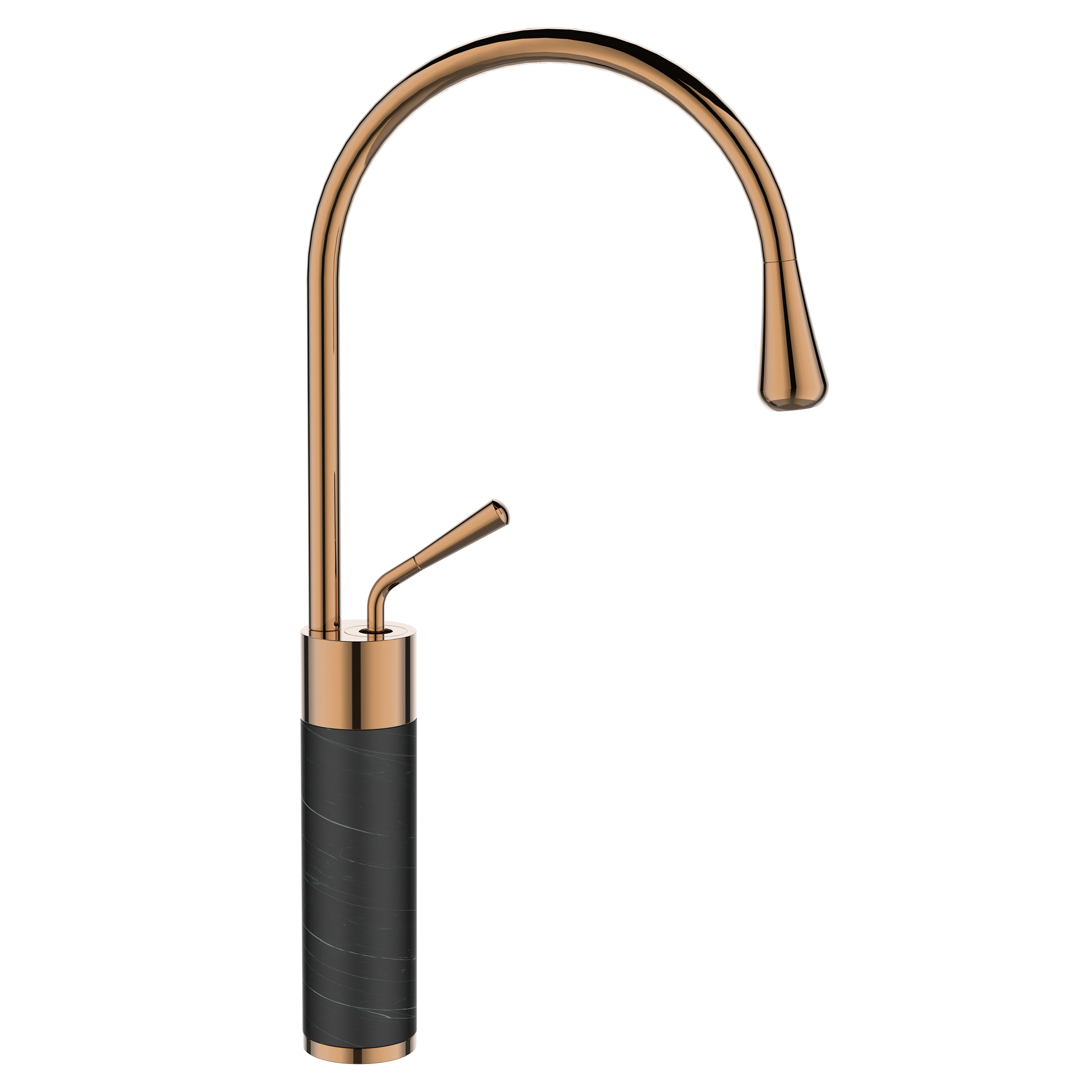 Bateria umywalkowa czarna 45 cm Stone Invena