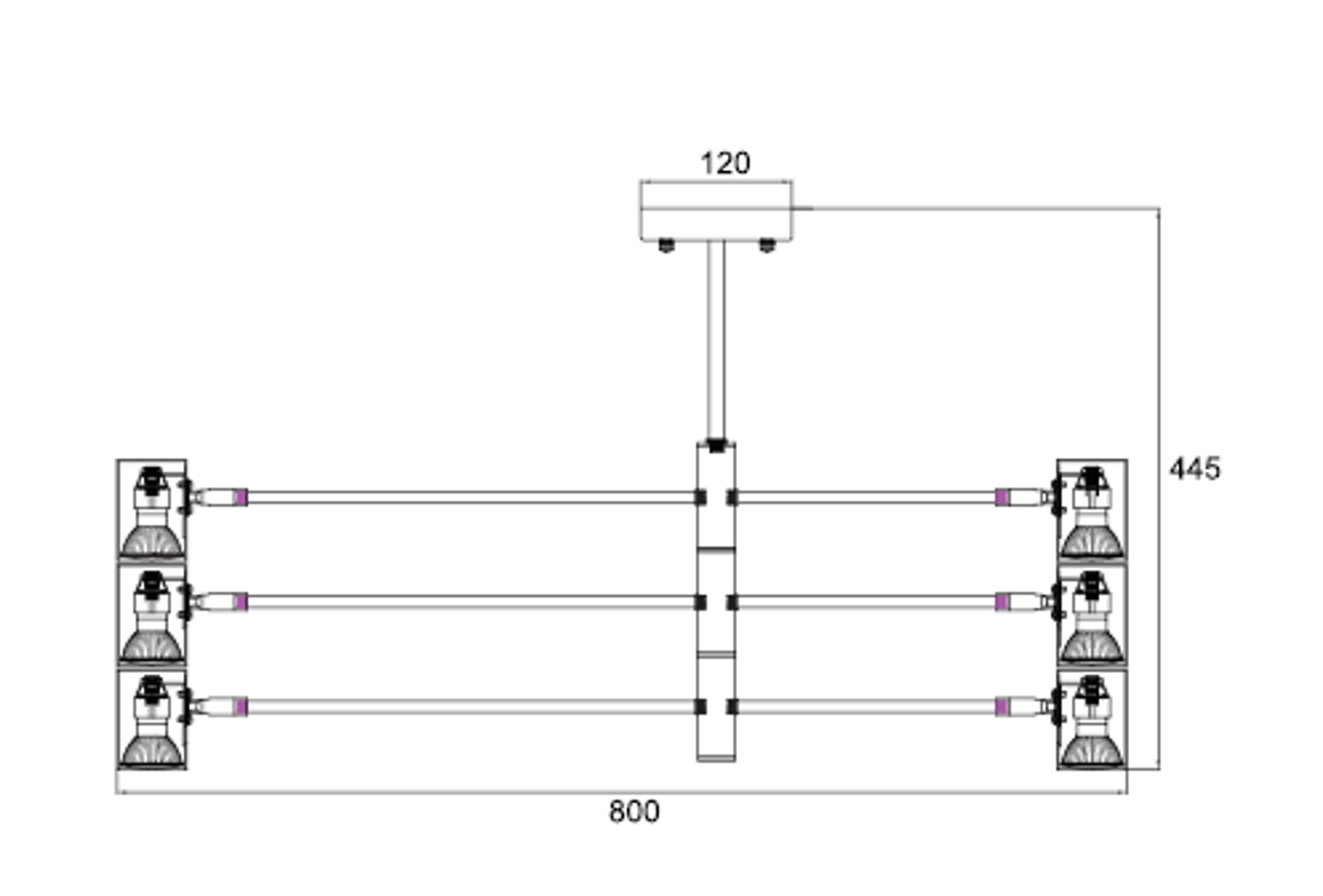 Lampa sufitowa Snow czarna 6 x GU10 Light Prestige - 5