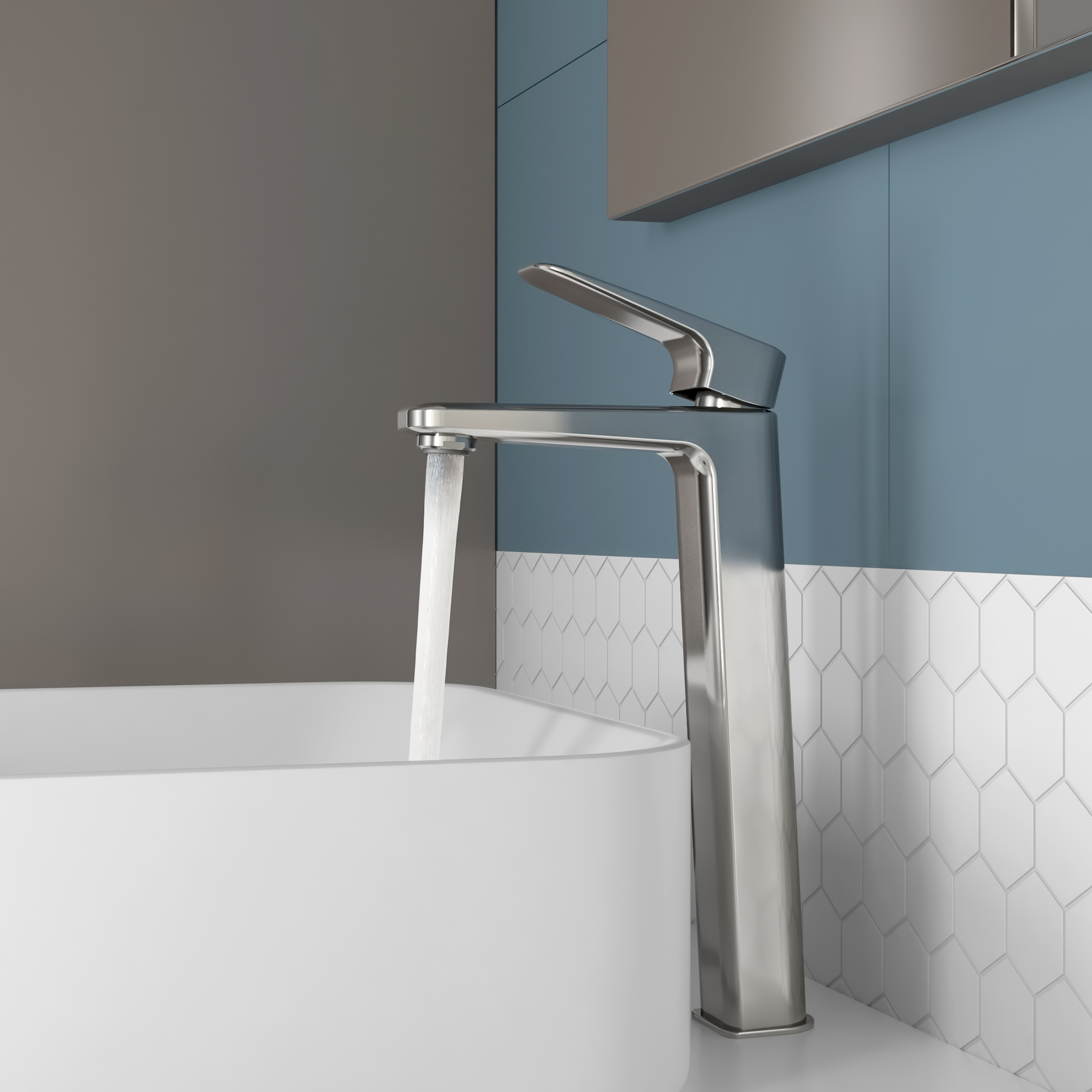 Grifo de lavabo SENSEA Remix monomando caño alto cromo brillo. Antical. Latón - 4