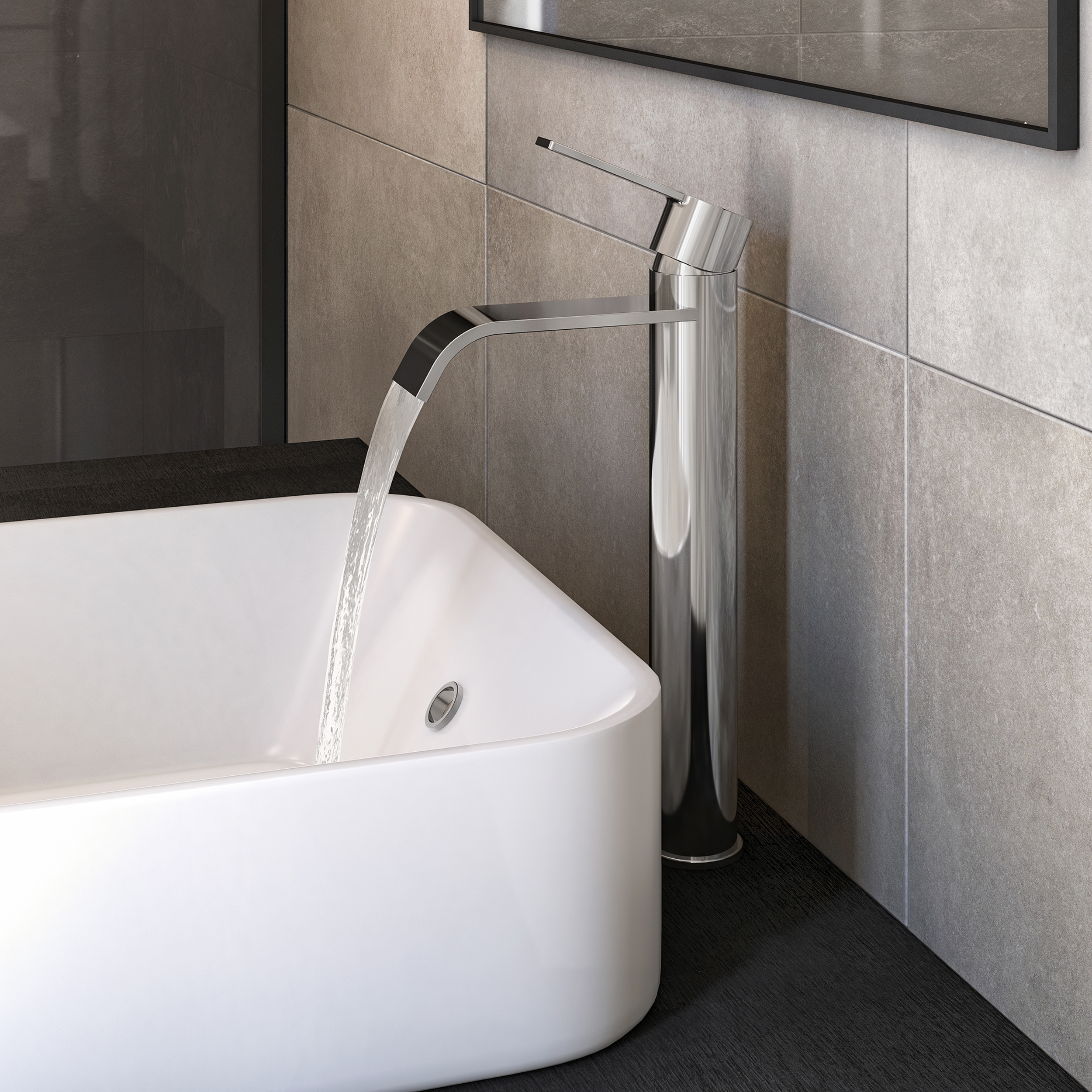 Grifo de lavabo SENSEA Hao monomando caño alto cromo brillo. Latón - 13