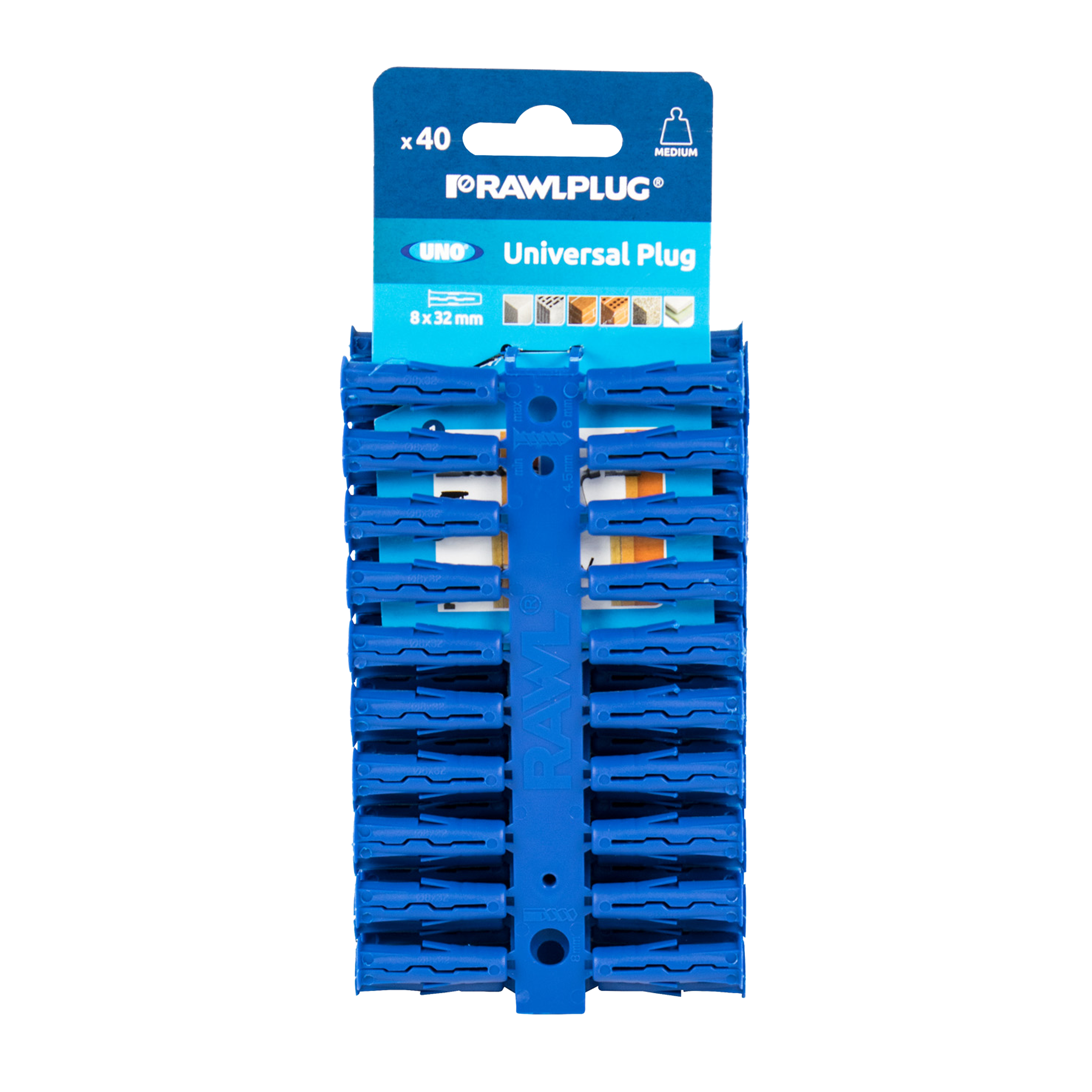 Kołek uniwersalny Uno-Blue 6 x 28 mm 40 szt. Rawlplug