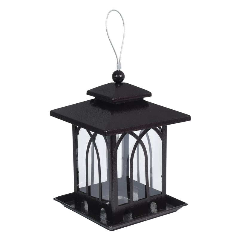 Karmnik dla ptaków 20x20x28cm metalowy domek czarny