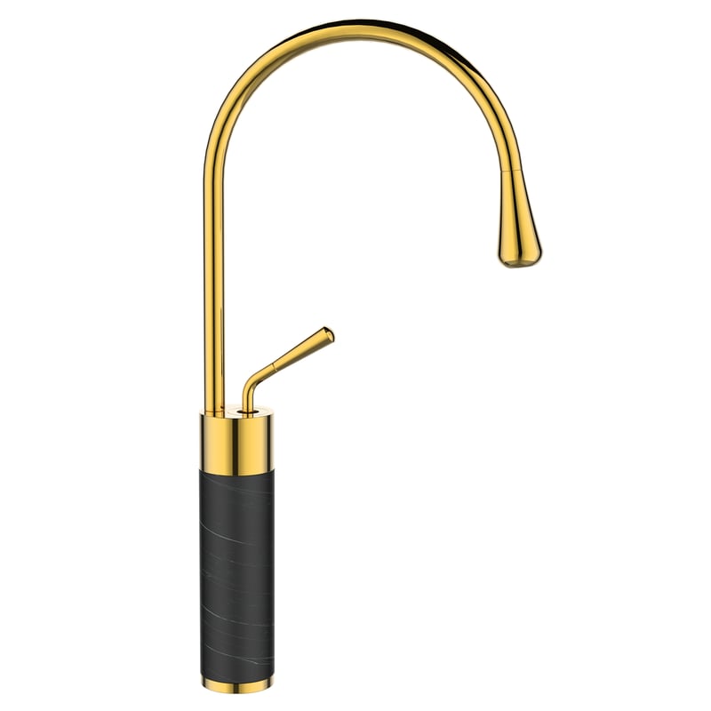 Bateria umywalkowa złota 45 cm Stone Invena