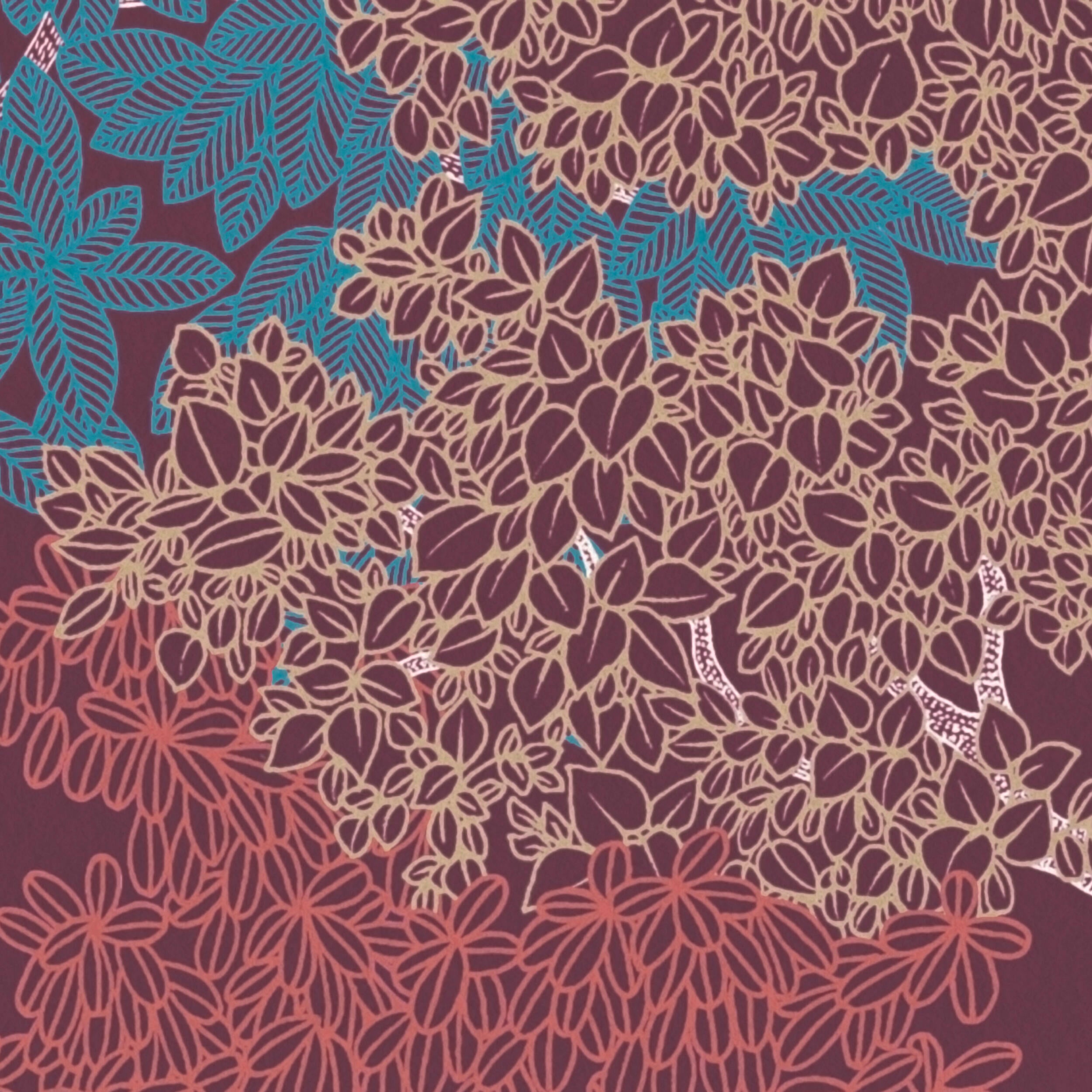 Tapeta Floral Impression 377533 bordowa winylowa na flizelinie - 3