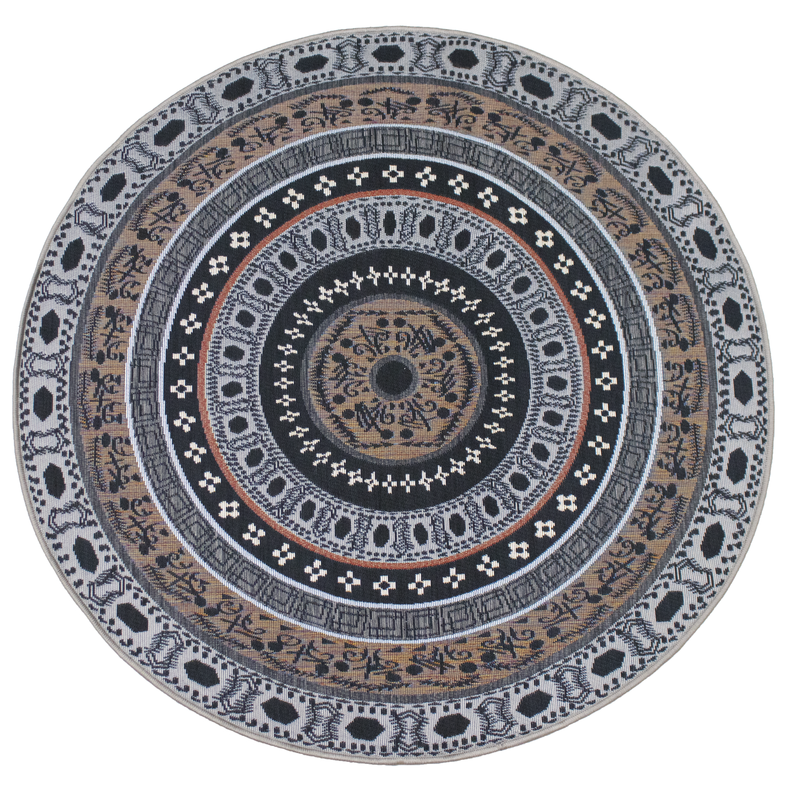 Dywan zewnętrzny Borneo szaro-beżowy okrągły ś. 120 cm