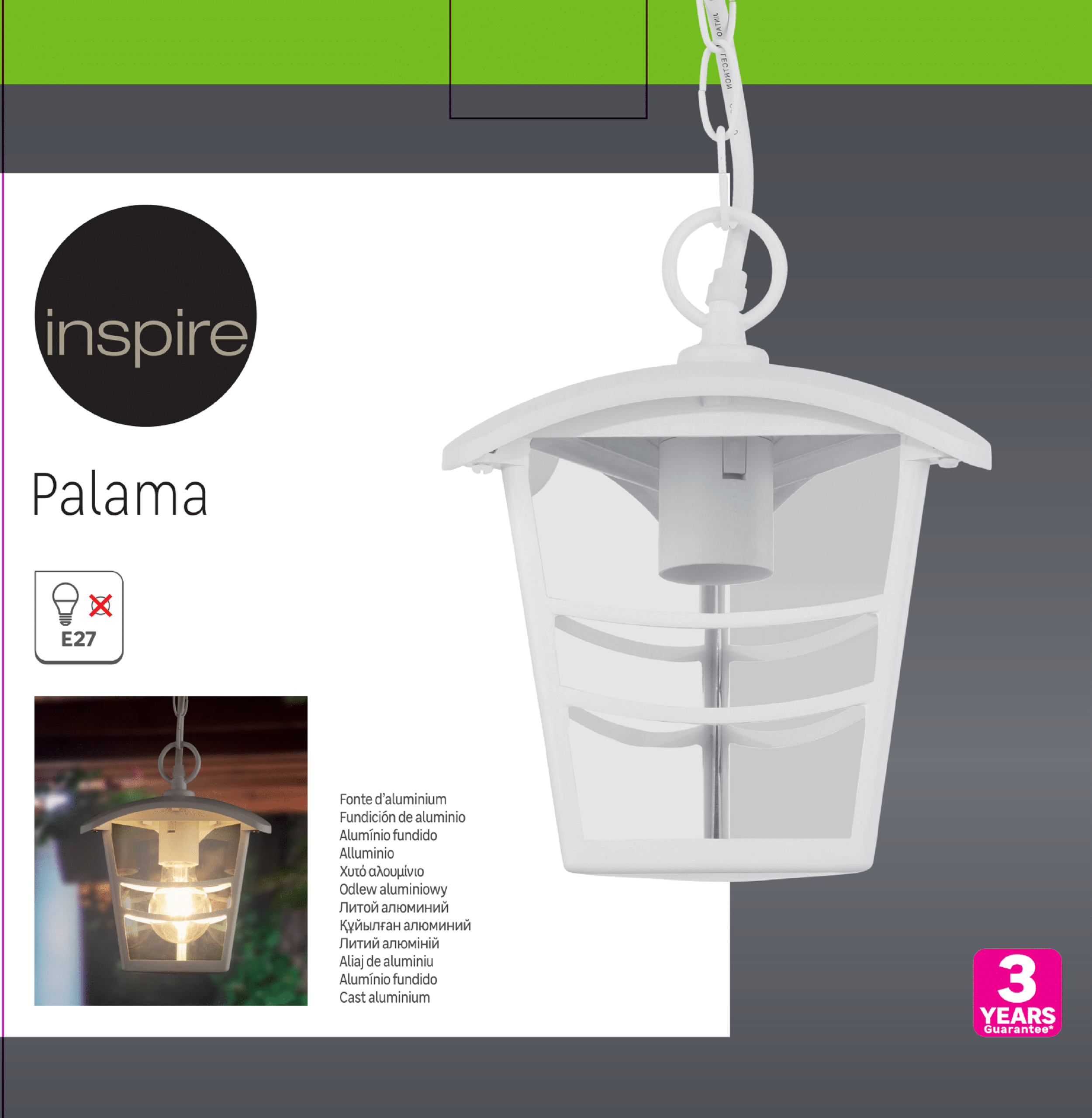 Lampa ogrodowa Palama IP44 biały E27 Inspire - 7