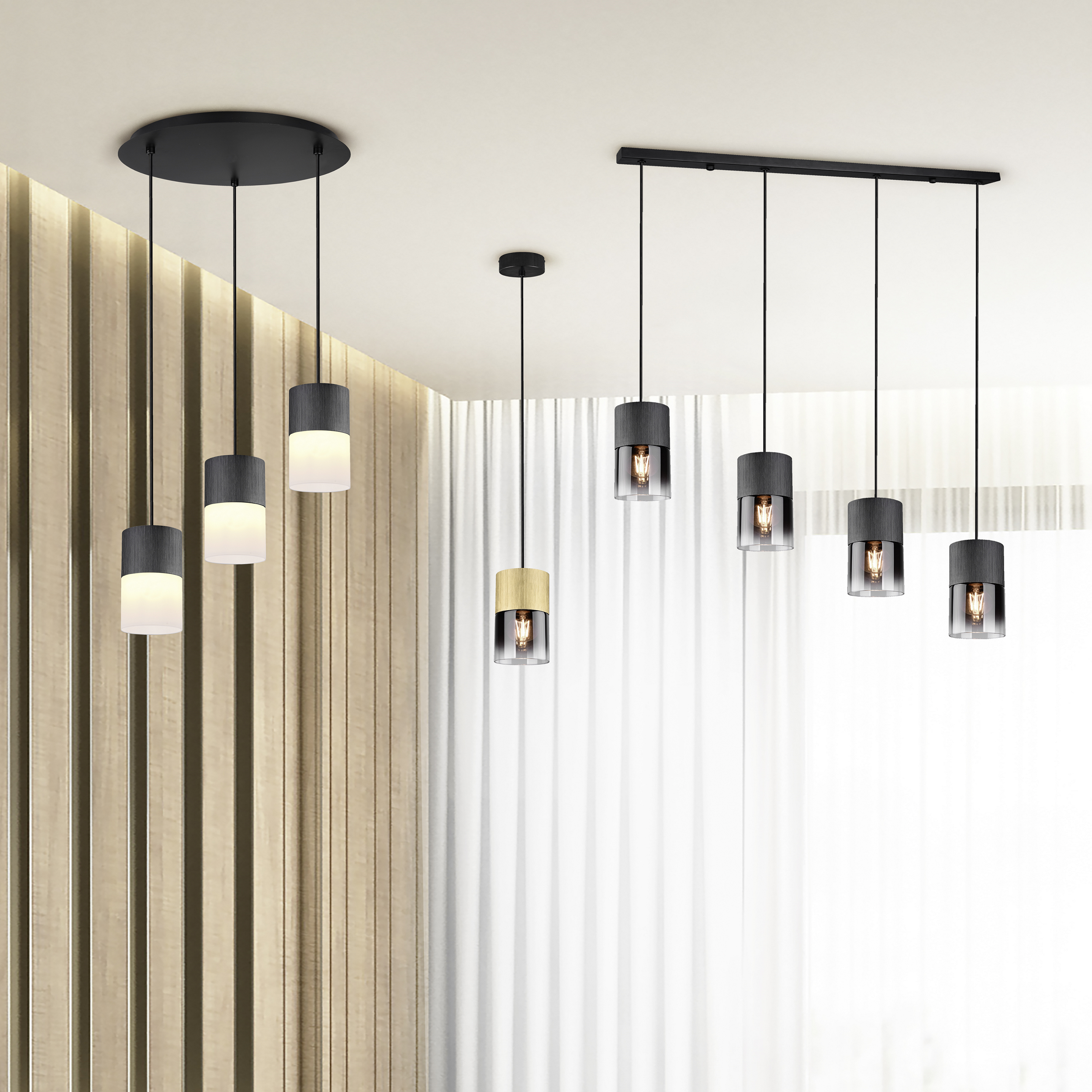 Lampa wisząca Robin czarny 3 x E27 Trio Lighting Inter - 2