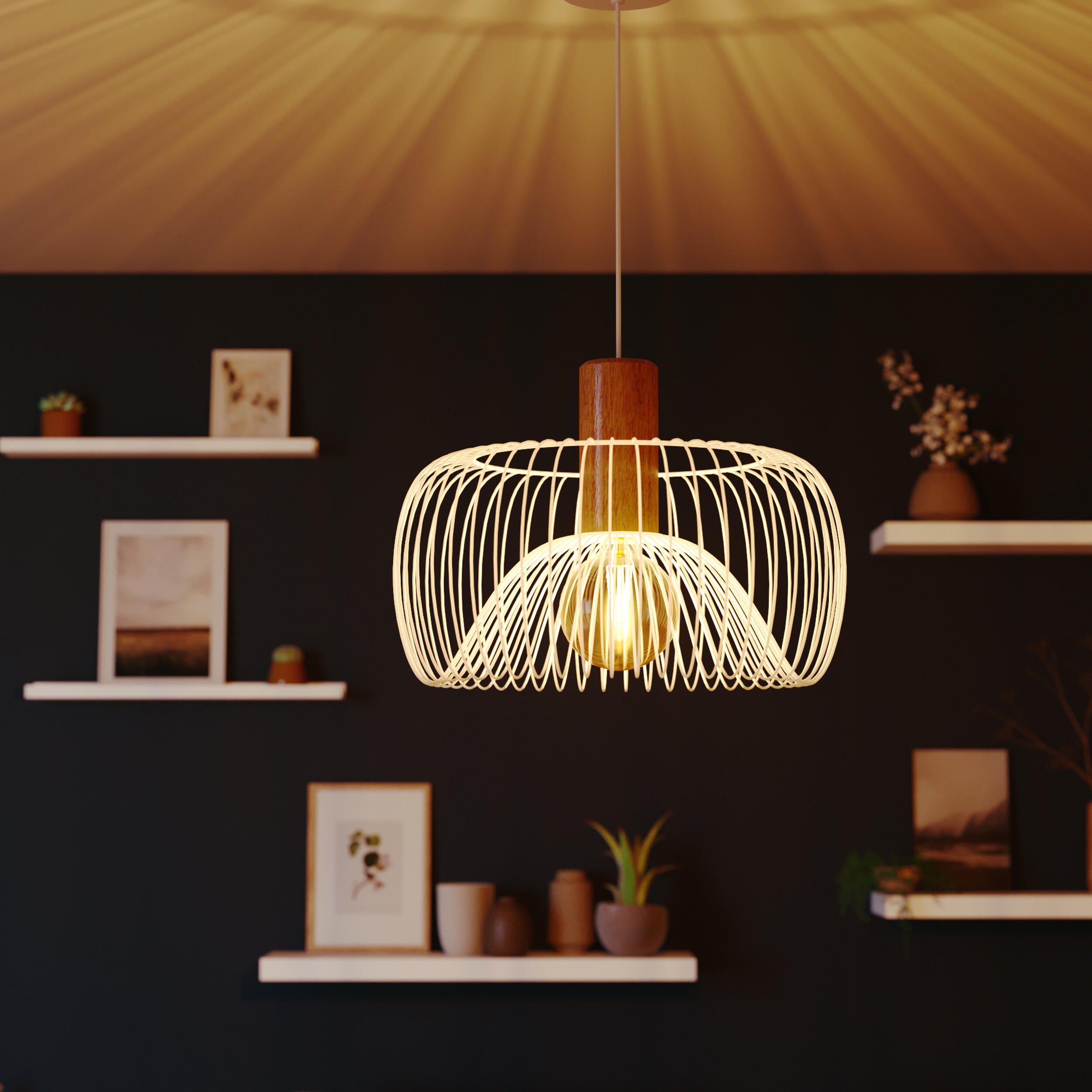 Lampa wisząca Anemone biała E27 Inspire - 16