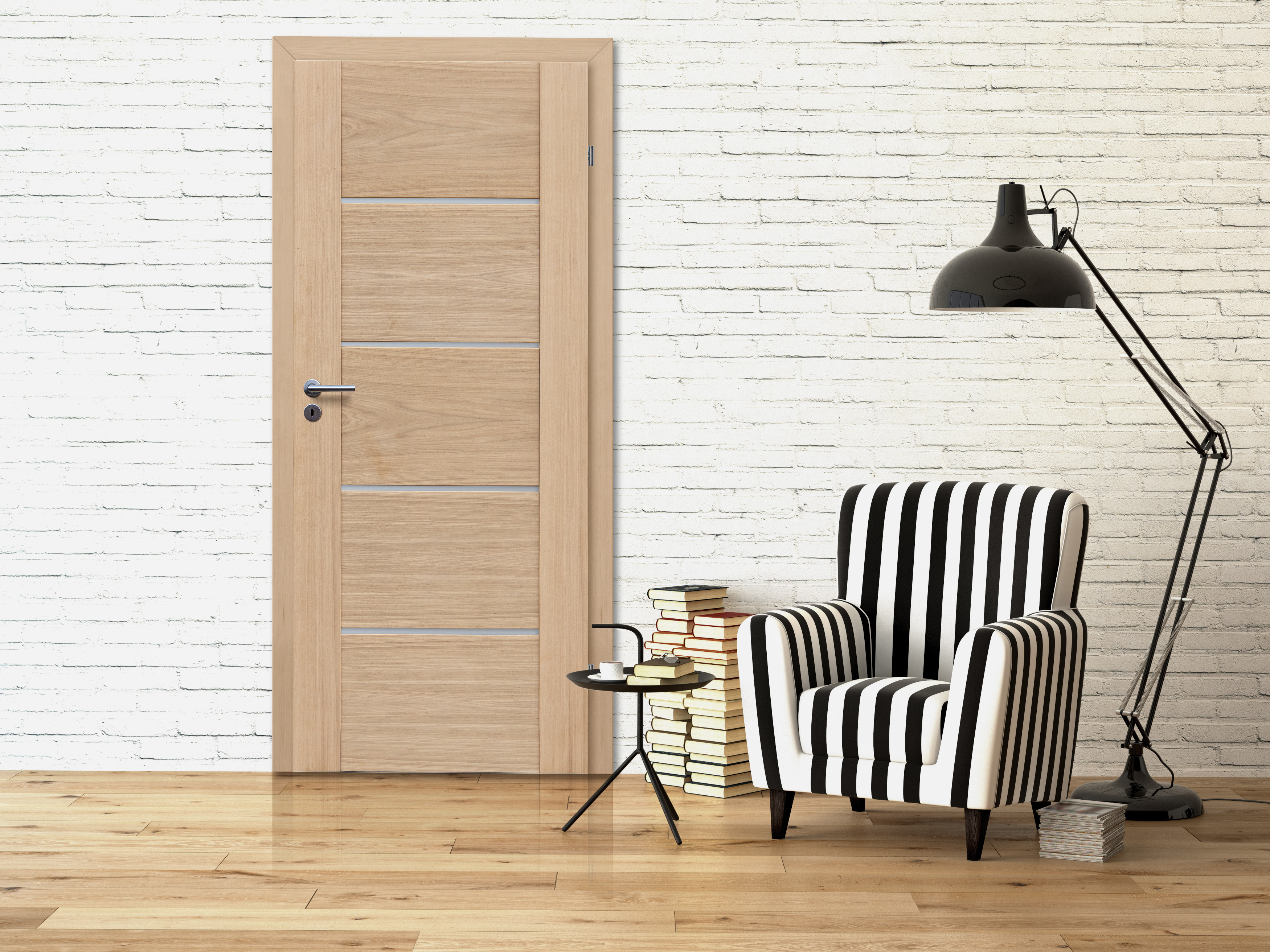 Drzwi wewnętrzne drewniane dębowe pokojowe Triest 70 prawe Radex - 2