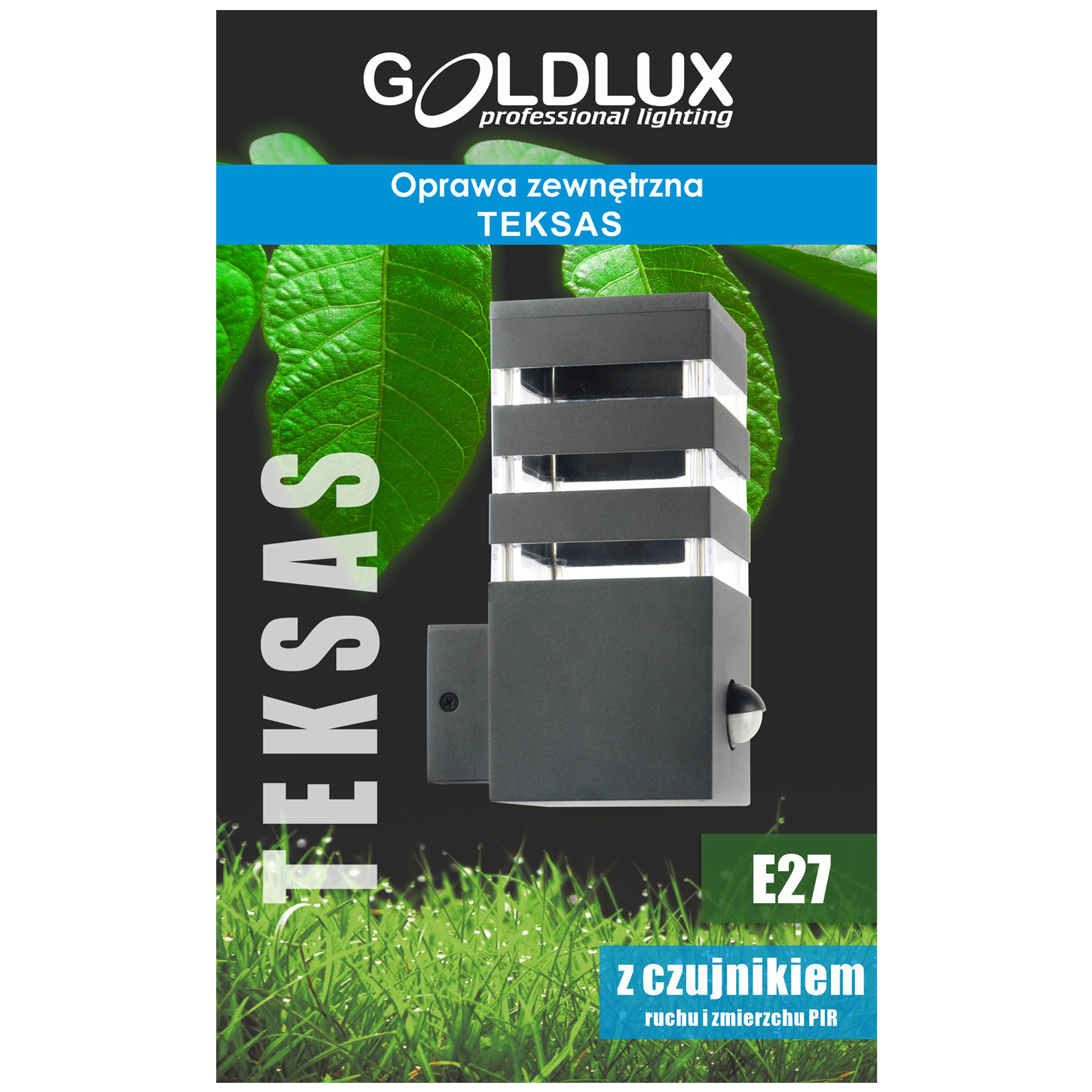 Kinkiet zewnętrzny ogrodowy Teksas z czujnikiem E27 grafit IP44 Goldlux - 18